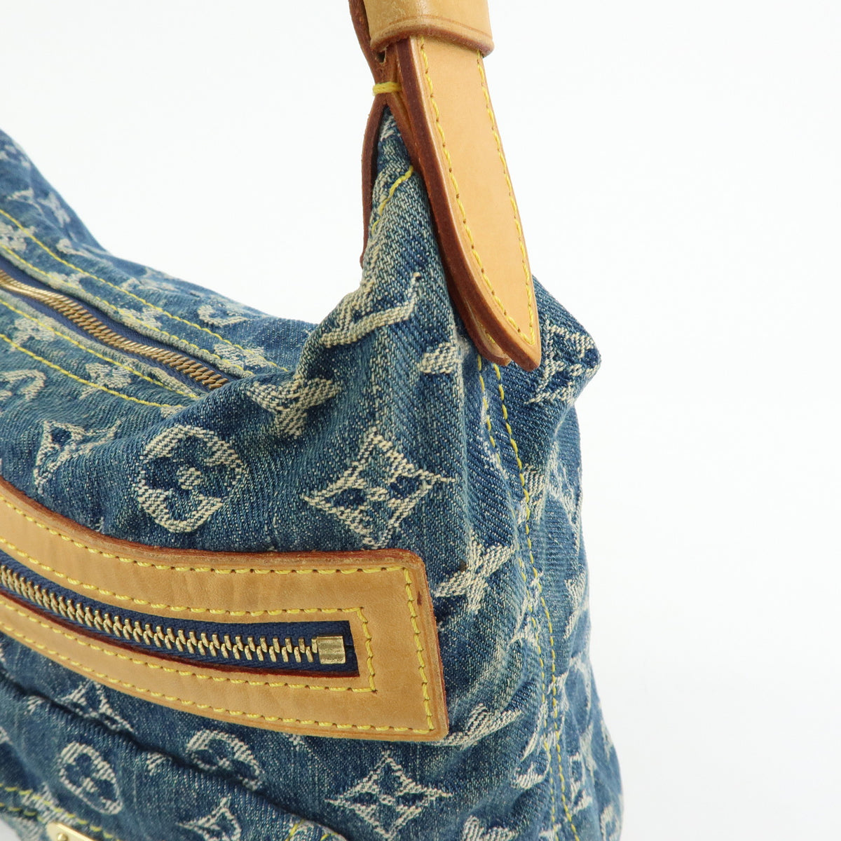 Louis Vuitton Monogram Denim Baggy PM 2Way Bag Shoulder Bag Blue M95049