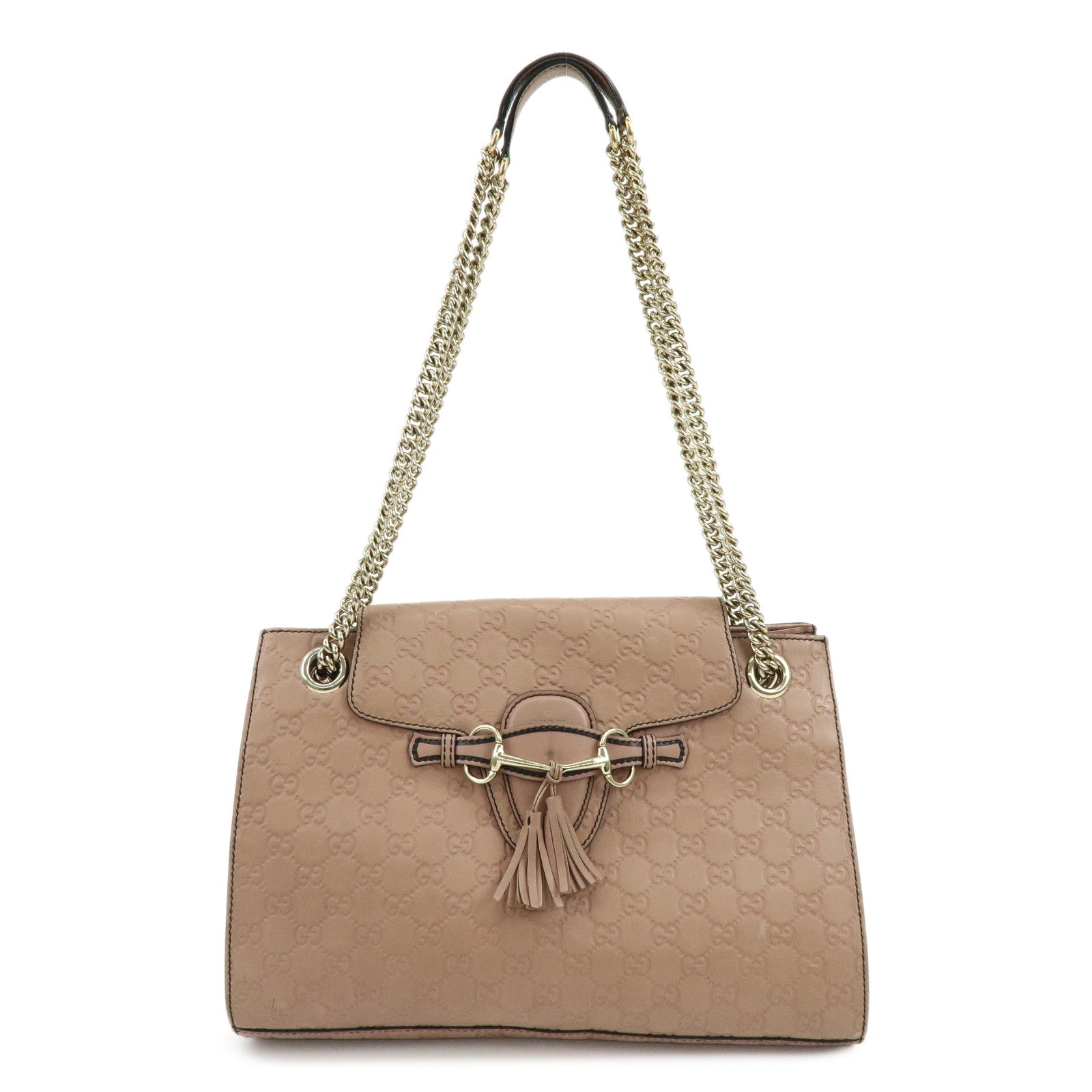 GUCCI Horsebit Guccissima Emily Leather Chain Shoulder Bag 295402