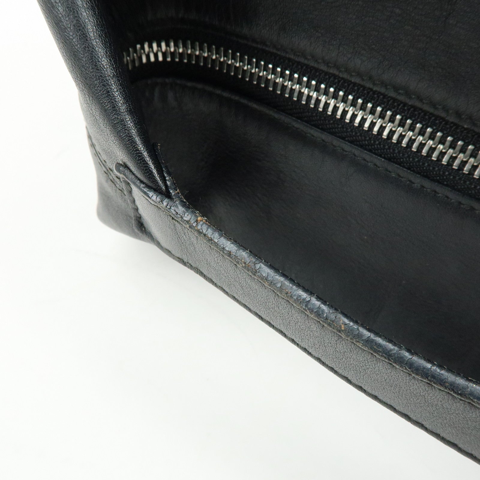 LOEWE Anagram Nappa Leather Hand Bag Pouch Black
