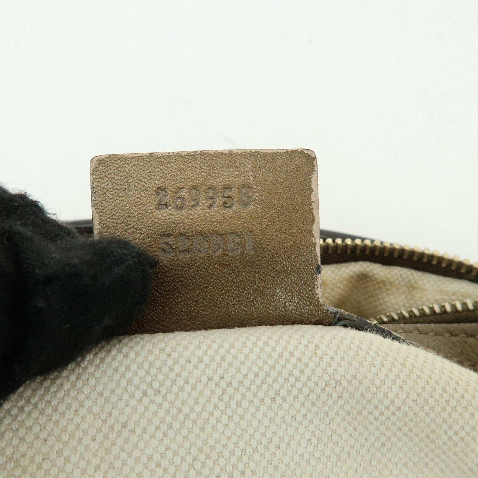 GUCCI Heart Bit GG Canvas Leather Shoulder Bag Bamboo Charm 269958