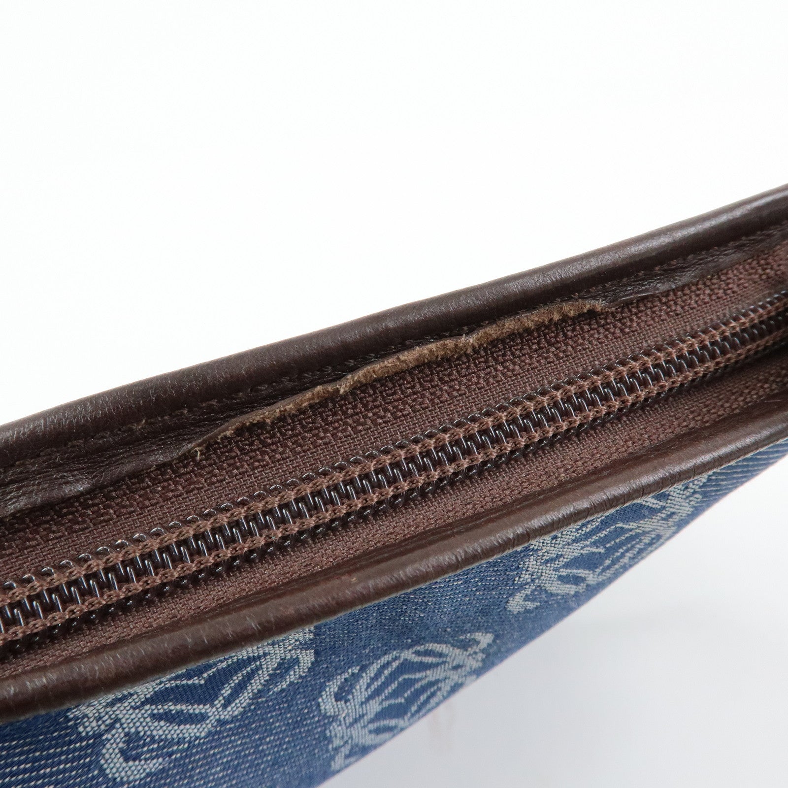 LOEWE Anagram Denim Leather Shoulder Bag Hand Bag Denim Brown