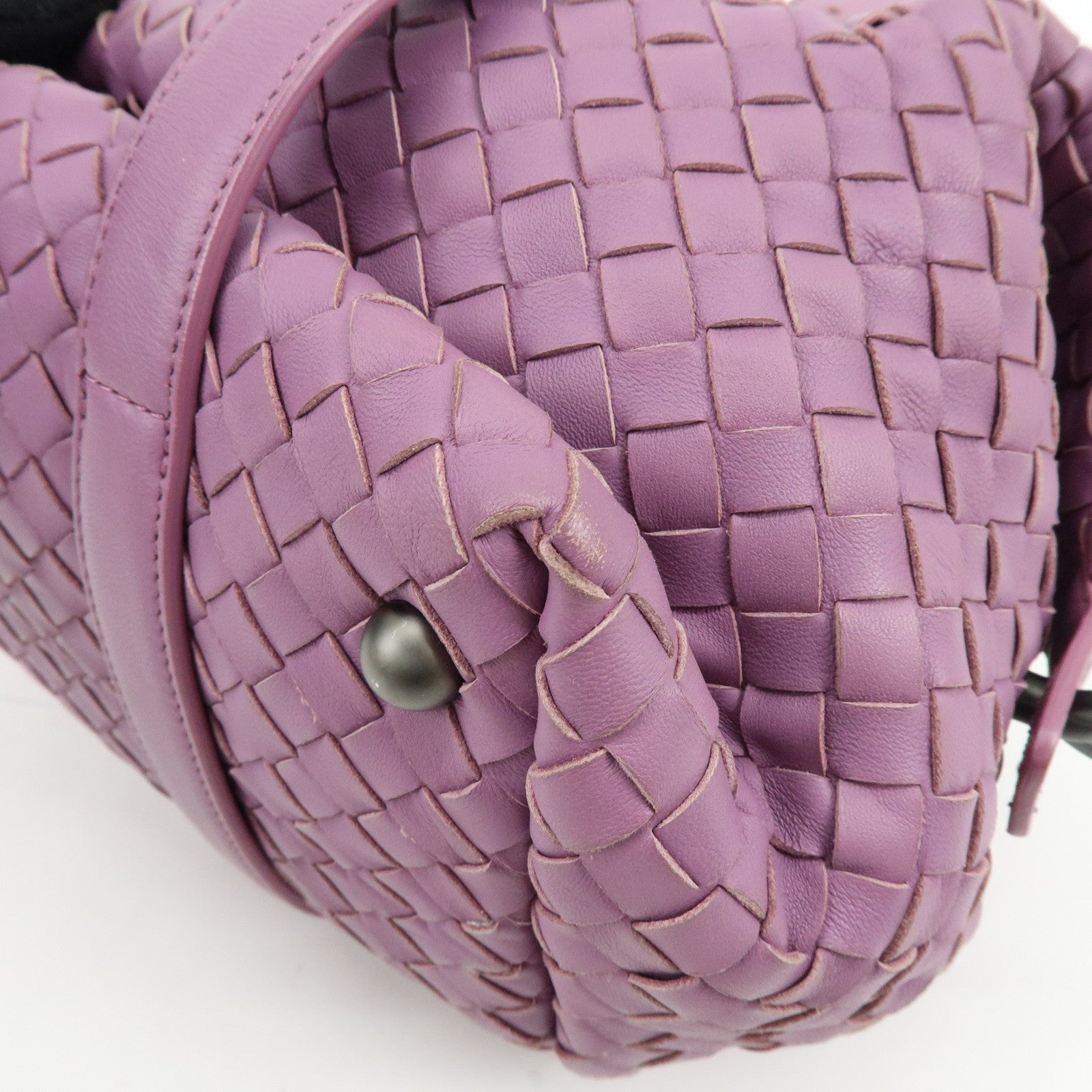 BOTTEGA VENETA Intrecciato Leather Shoulder Bag Hand Bag Purple