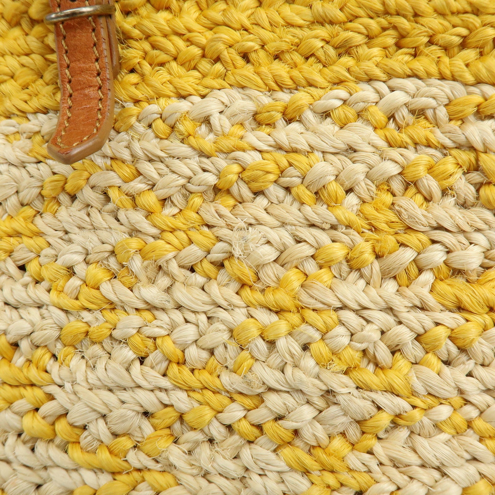 BALENCIAGA Raffia Leather Panier Tote Bag Yellow Natural 286370