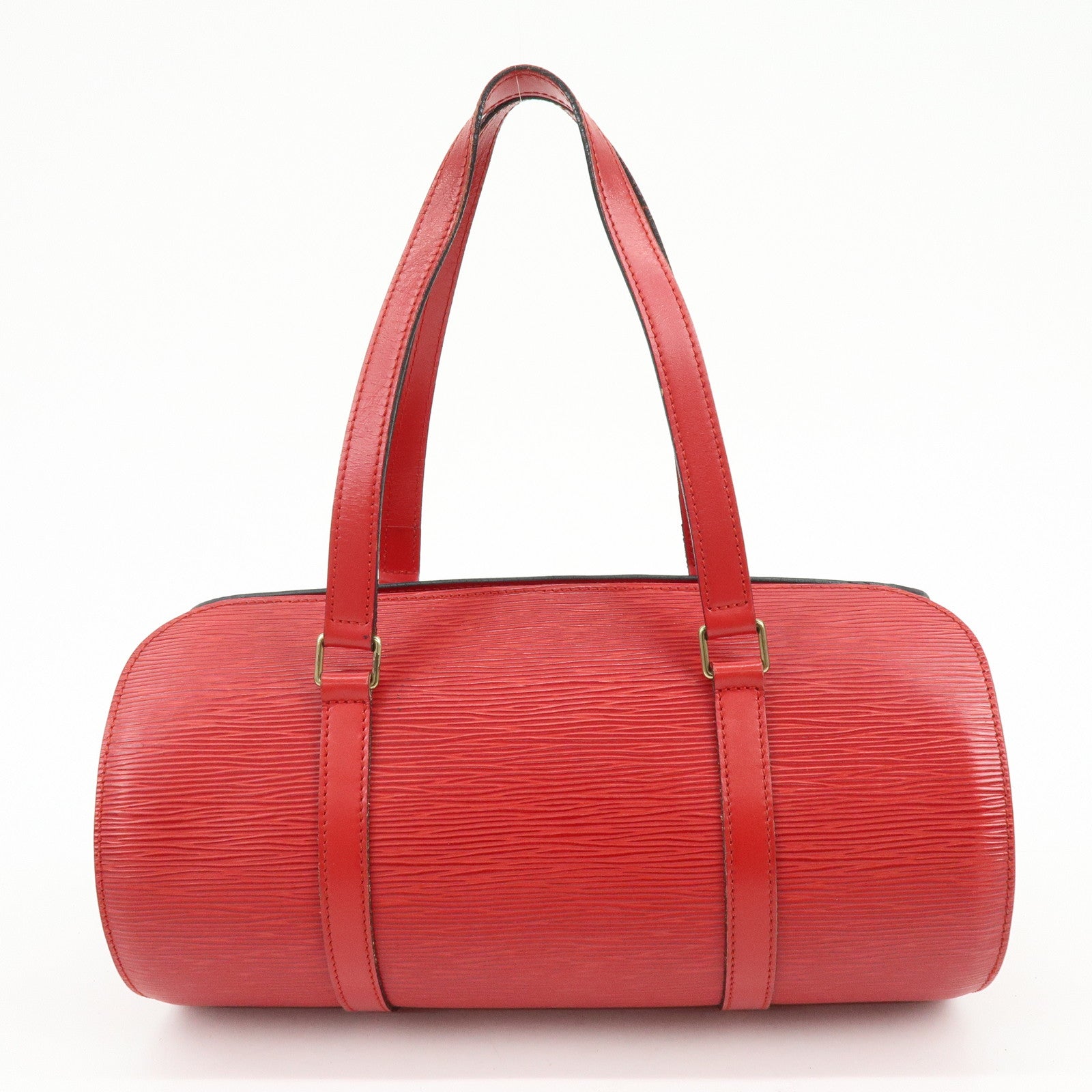 Louis Vuitton Epi Soufflot with Pouch Hand Bag Castilian Red M52227