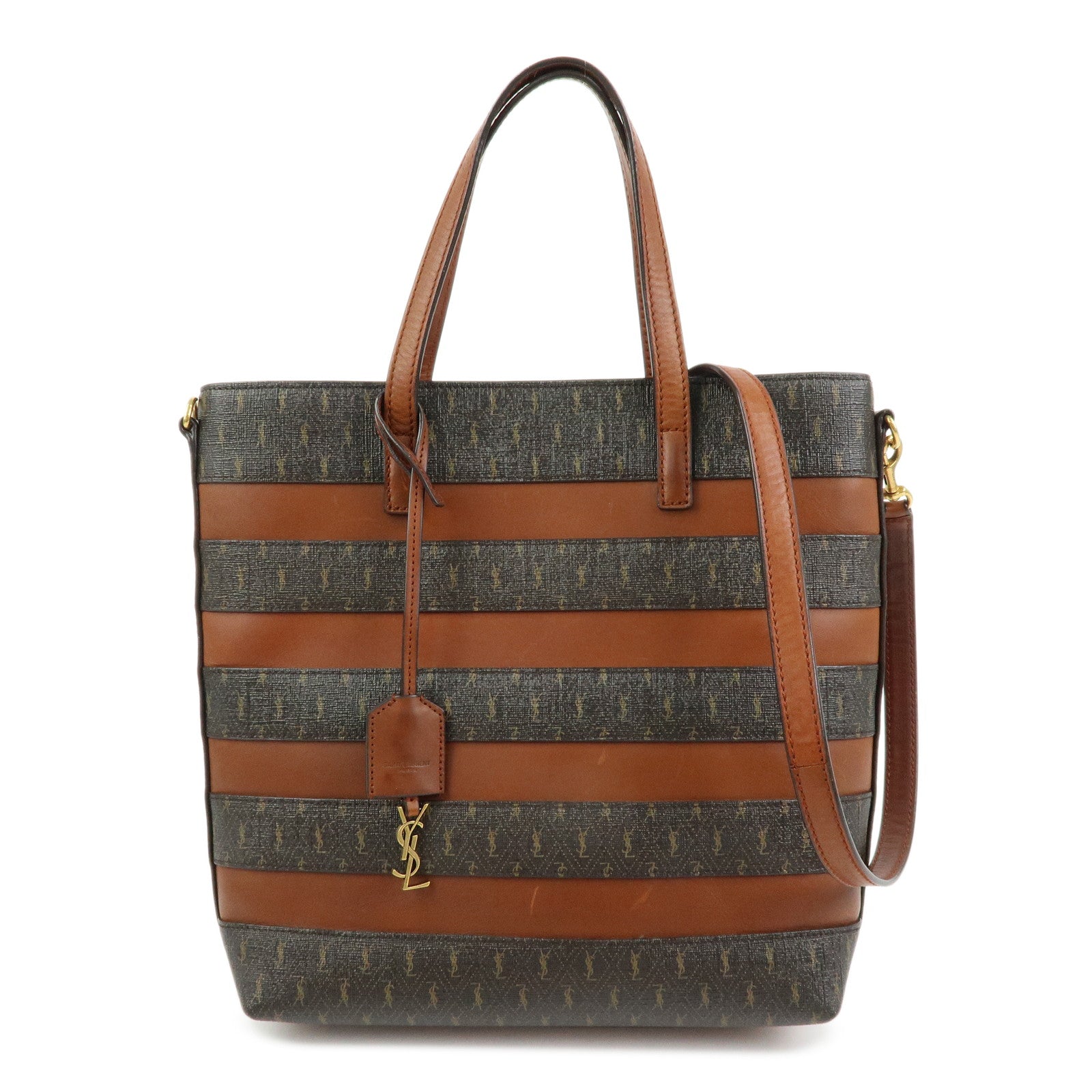 SAINT LAURENT PARIS Le Monogramme Toy Shopping Bag PVC Leather Tote Bag
