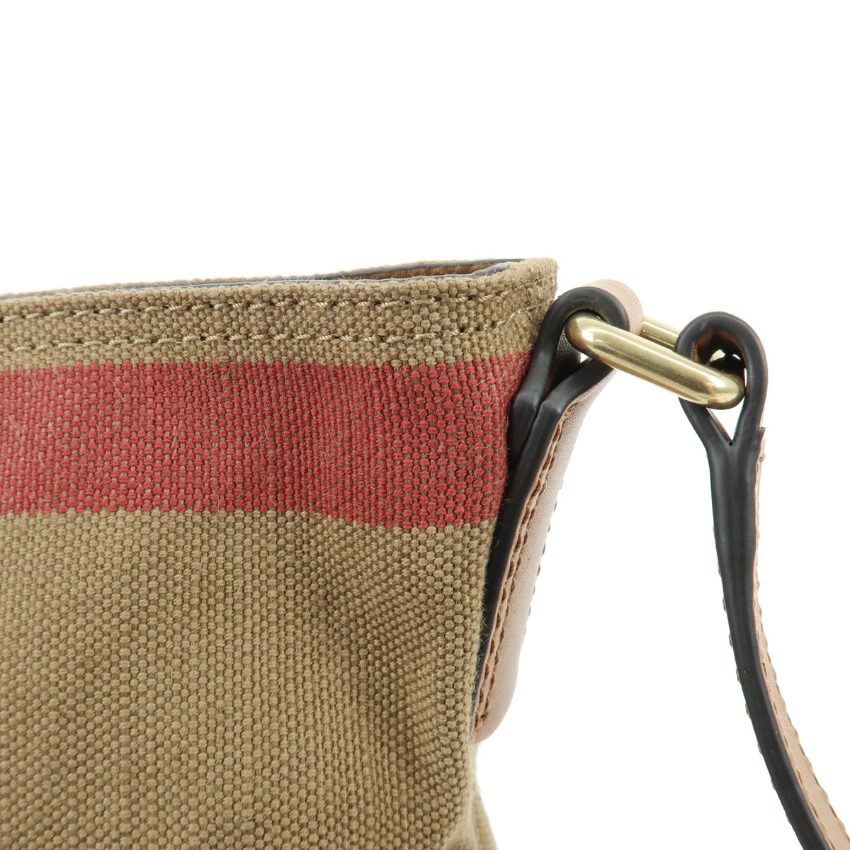 BURBERRY Nova Plaid Ashby Medium Canvas Leather Hobo Shoulder Bag