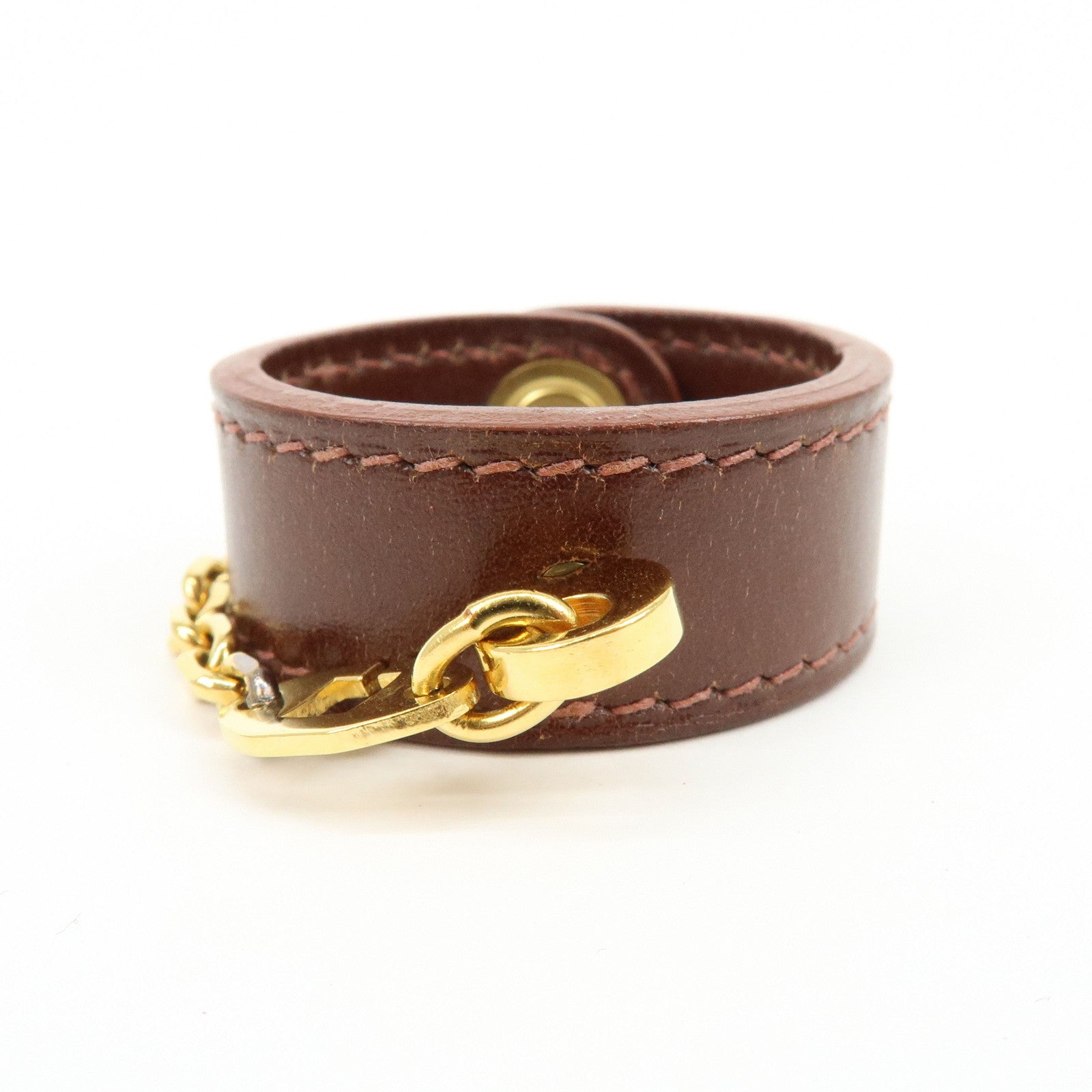 HERMES Leather Metal Nomad Glove Holder Bag Charm Brown