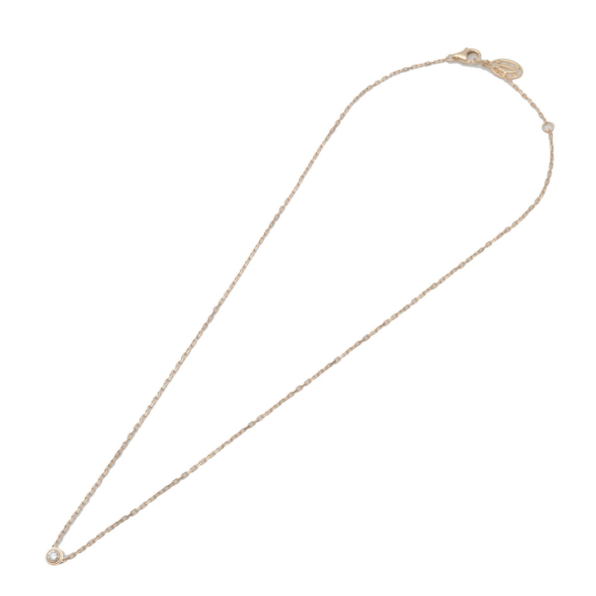 Cartier D'amour 1P Diamond Necklace SM K18 750YG Yellow Gold