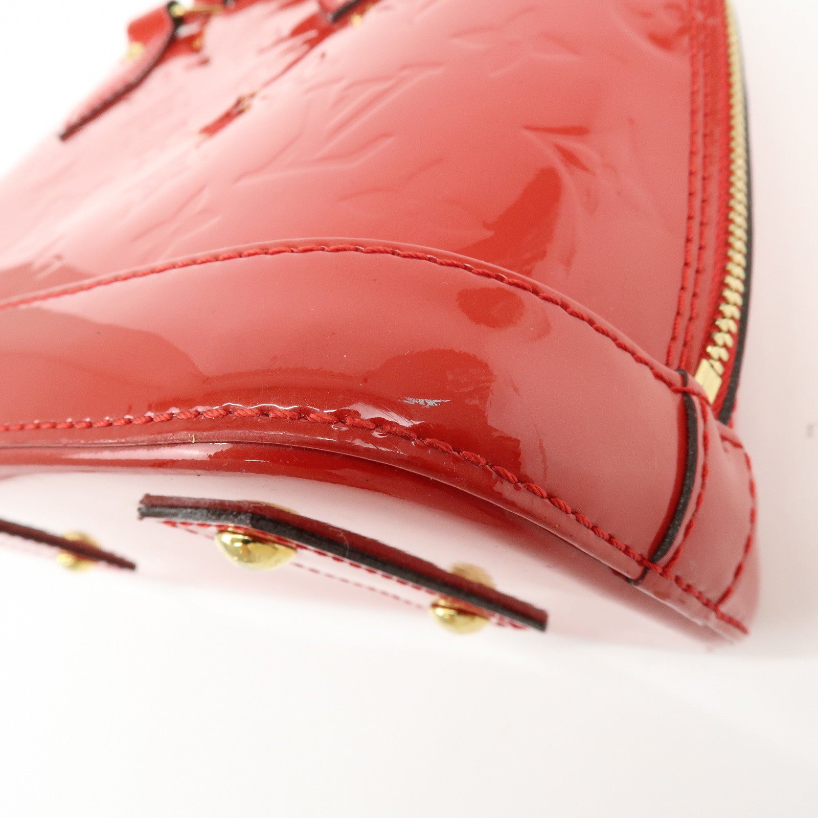 Louis Vuitton Monogram Vernis Alma BB 2Way Hand Bag Cerise M90174