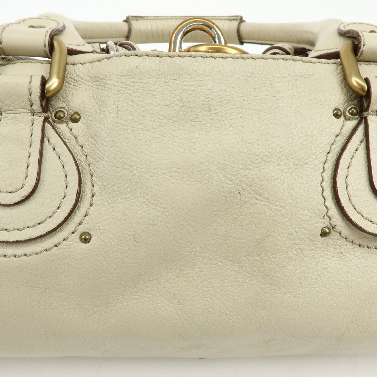 Chloe Paddington Leather Shoulder Bag Hand Bag Ivory