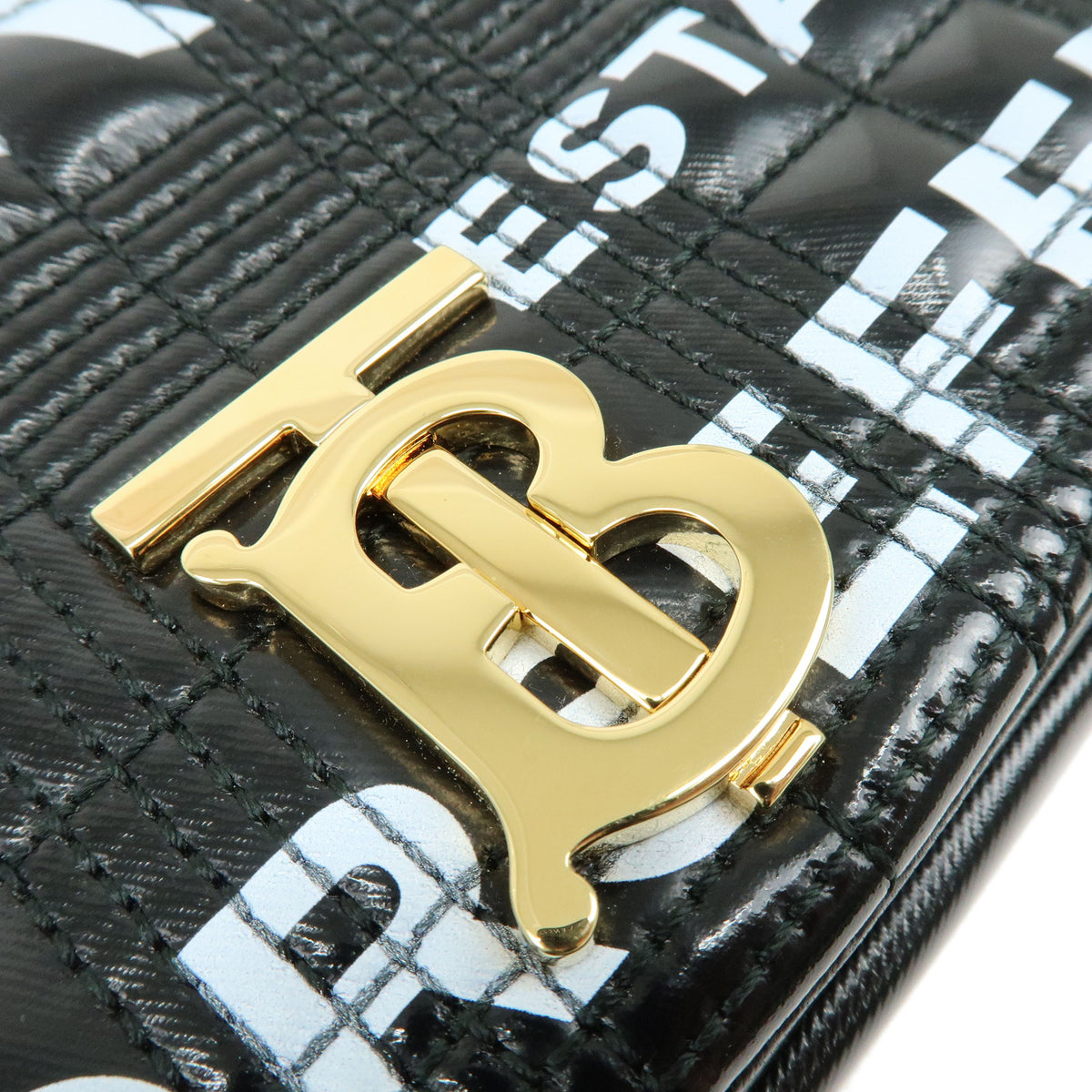 BURBERRY Lola Horseferry Leather Shoulder Bag Hand Bag Black