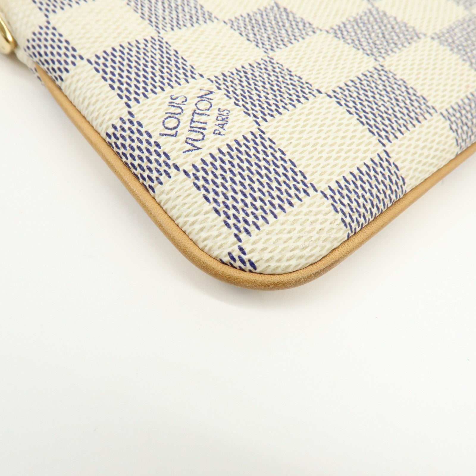 Louis Vuitton Damier Azur Pochette Milla MM Mini Accesory Pouch N60027