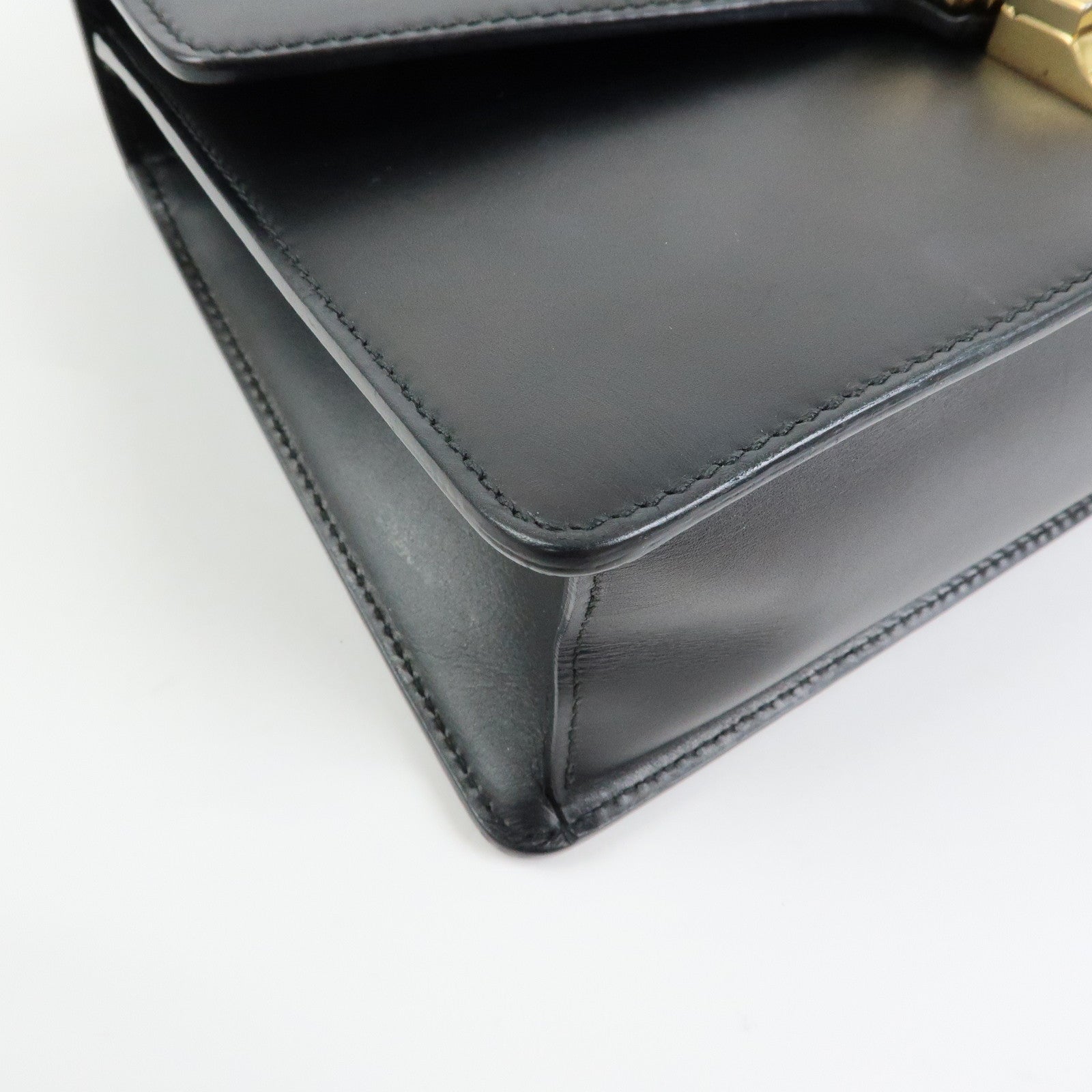 Gucci Sylvie Sherry Leather Shoulder Bag Crossbody Bag Black 421882