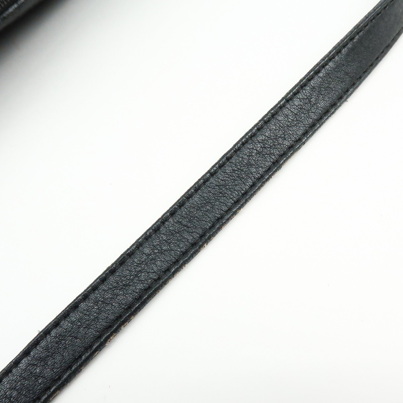 Ferragamo Gancini Canvas Leather Hand Bag Accessory Pouch Black