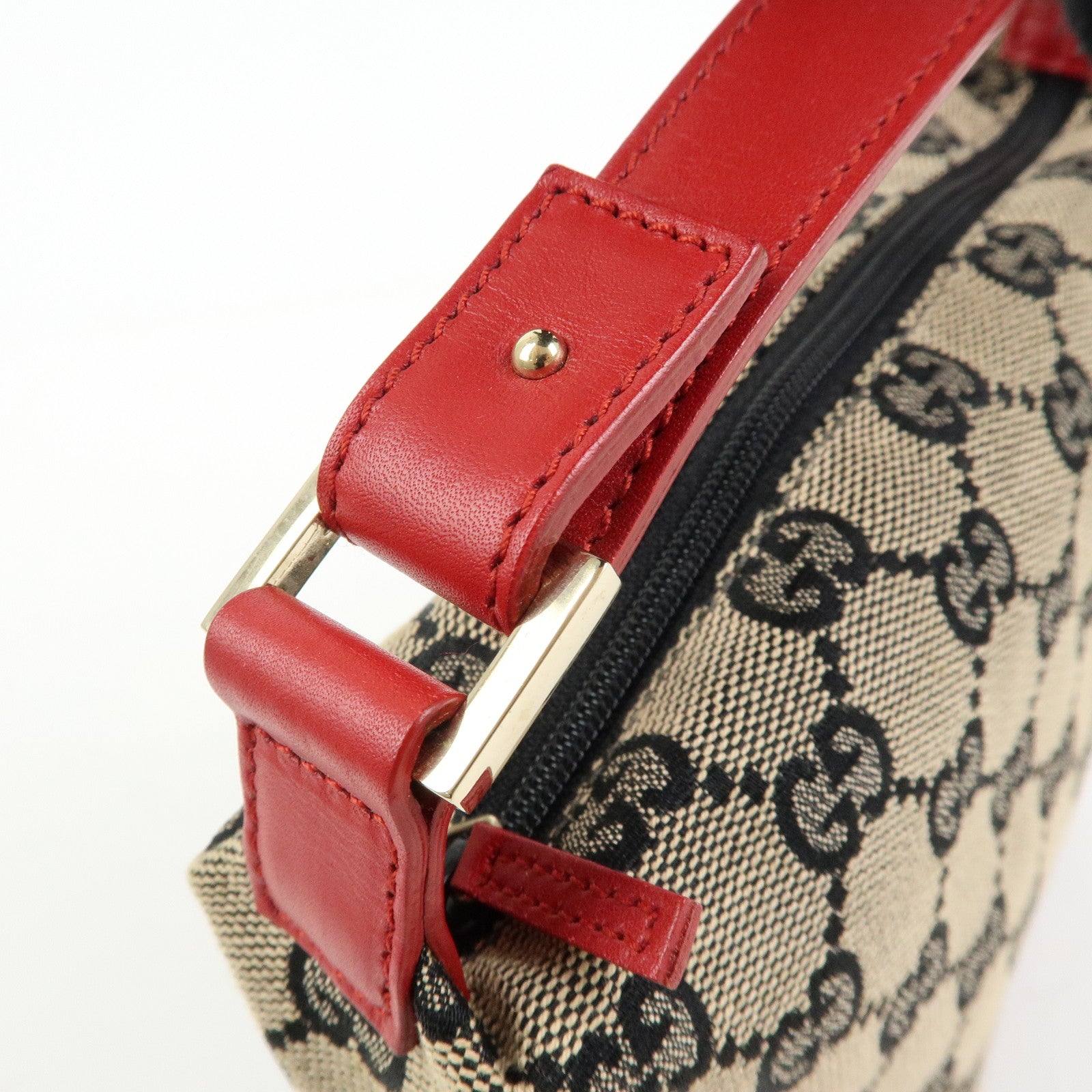 GUCCI GG Canvas Leather Vanity Accessory Pochette Mini Pouch 0391147