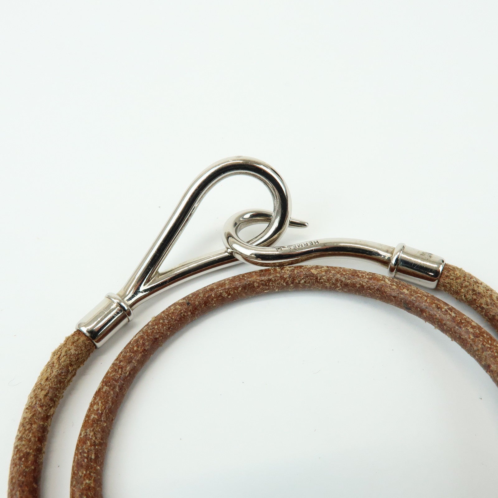 HERMES Set of 2 Jumbo Choker Jumbo Double Choker Leather Bracelet