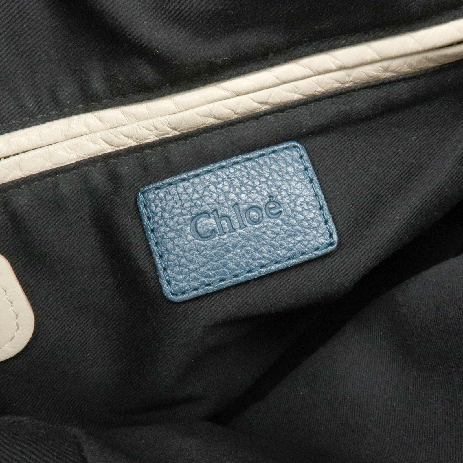 Chloe Paraty Leather 2Way Bag Hand Bag Shoulder Bag Blue