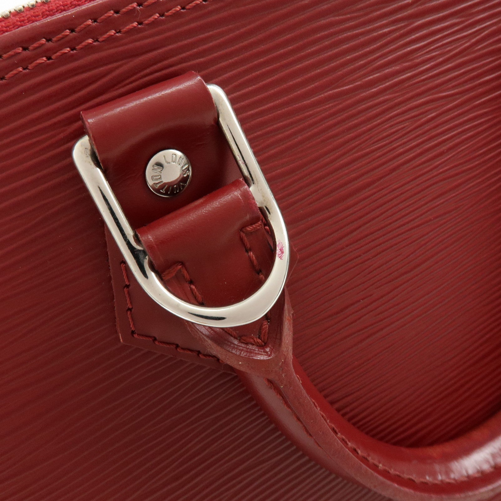 Louis Vuitton Epi Alma PM Leather Hand Bag Carmine Red M4058E