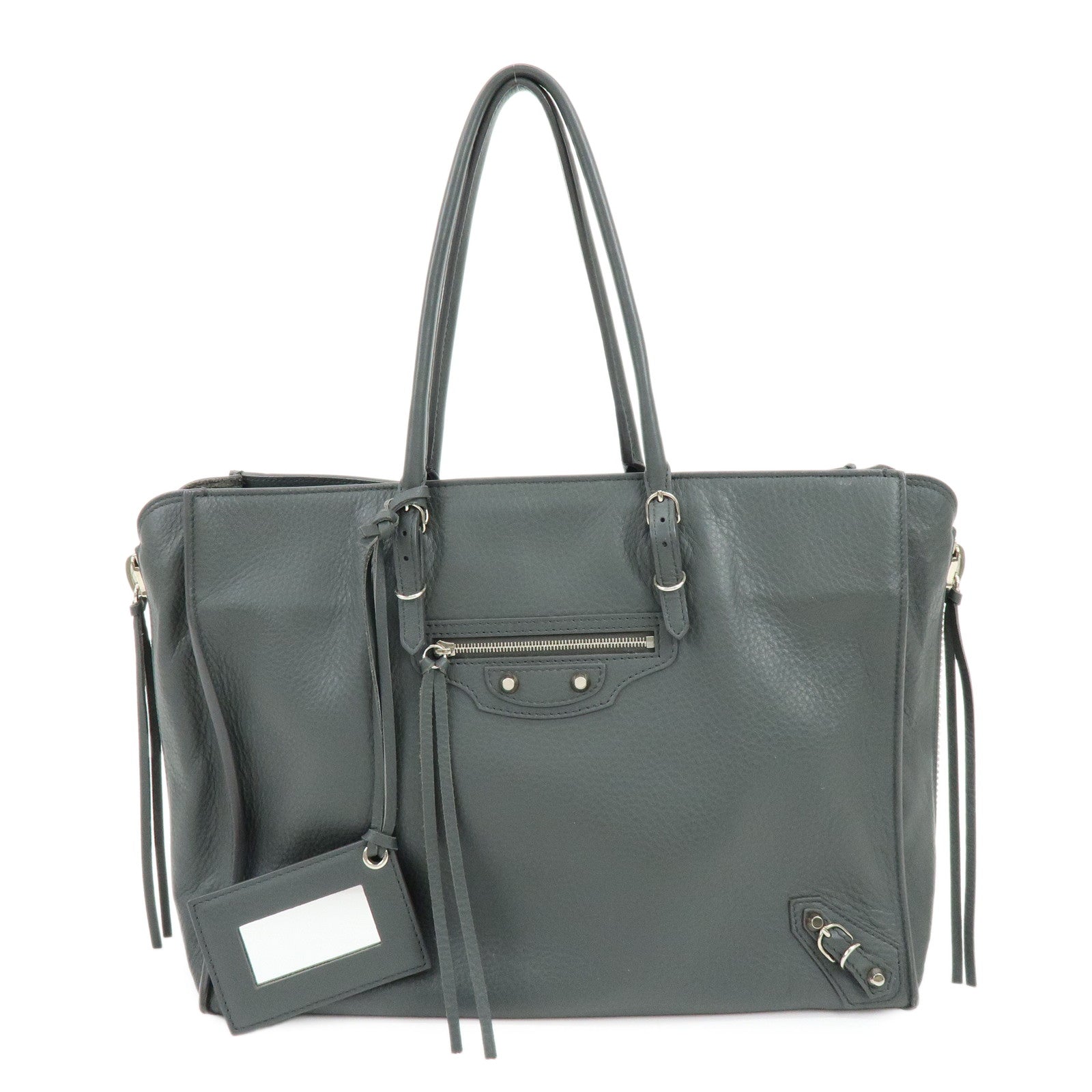 BALENCIAGA The Paper Shoulder Bag Hand Bag Grey 432596