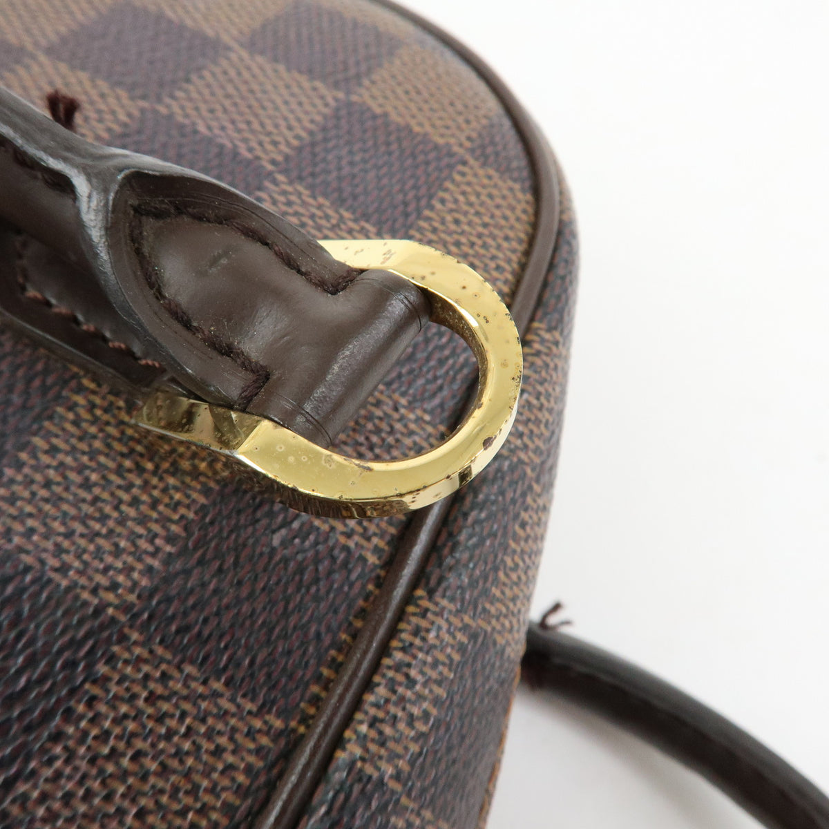 Louis Vuitton Saria Mini Damier Ebene Canvas Leather Hand Bag N51286