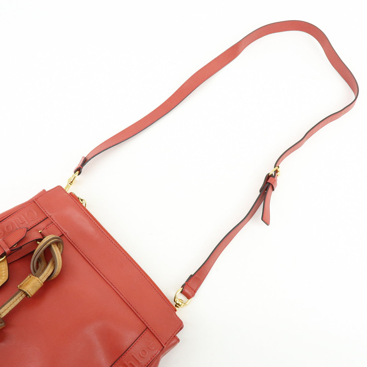 Chloe Eden Leather Shoulder Bag Crossbody Bag Tassel Red