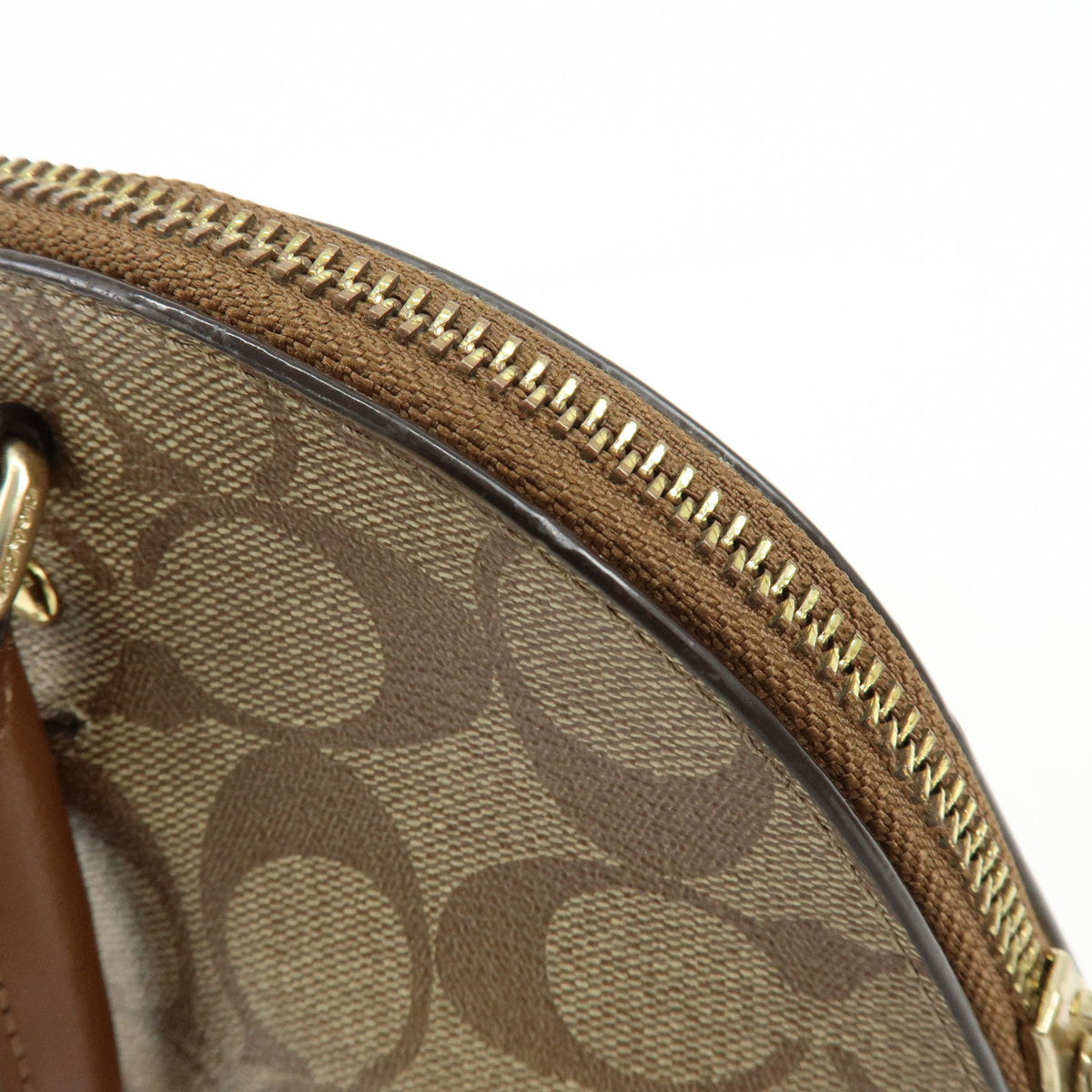 COACH Lot of 2 Signature Canvas Leather Hand Bag Beige Brown