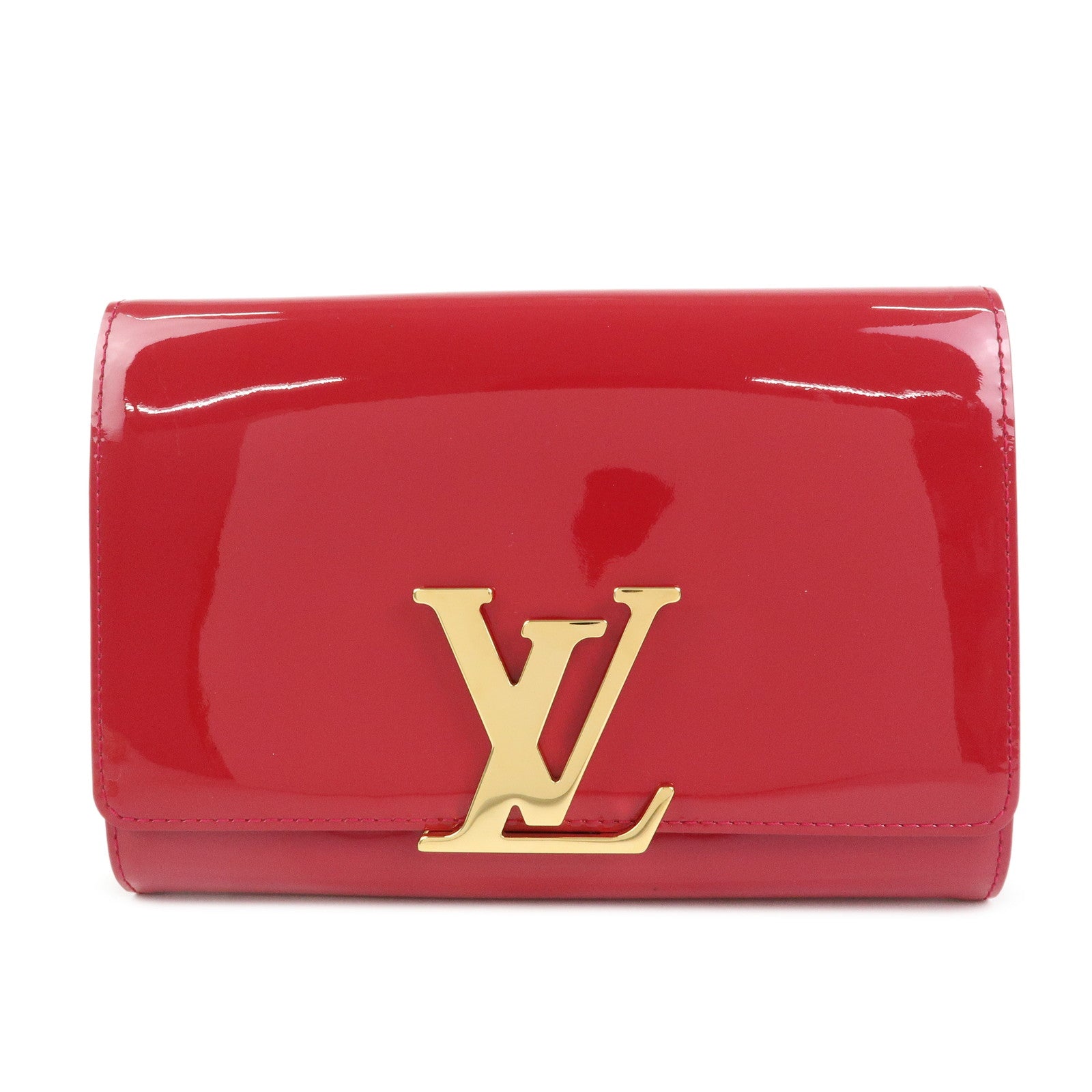 Louis Vuitton Vernis Pochette Louise GM Clutch Bag Rose Indien M61317