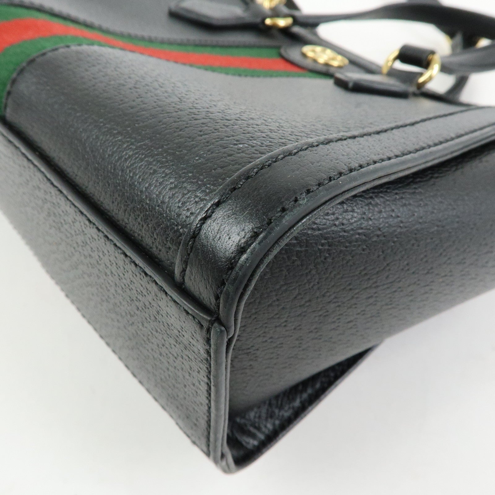 GUCCI Ophidia Sherry Leather 2Way Bag Shoulder Bag Hand Bag Black