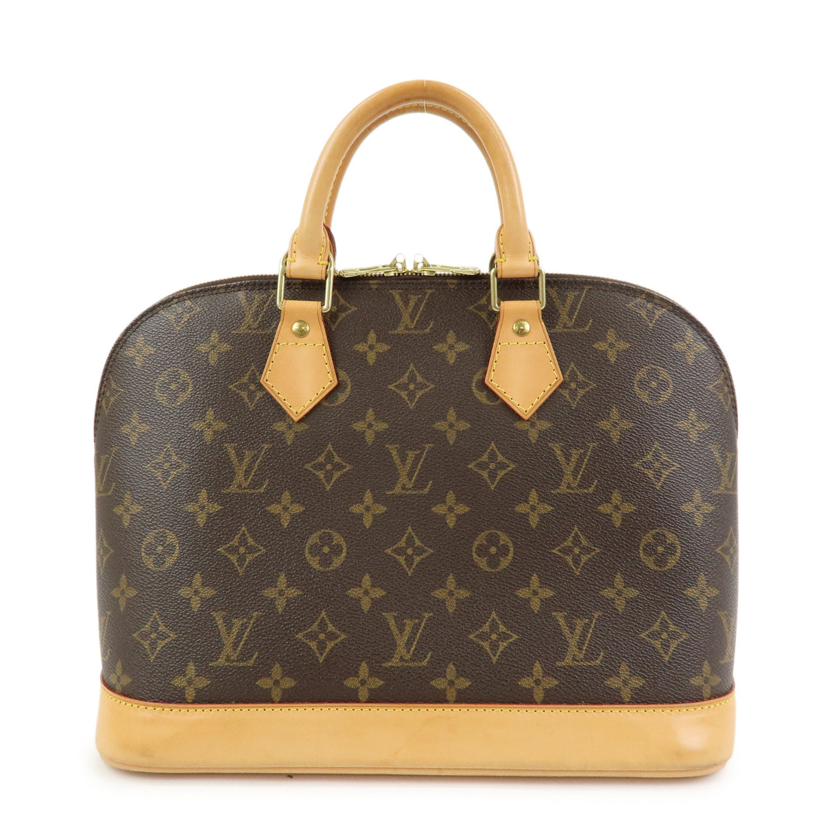 Louis Vuitton Monogram Alma Canvas Leather Hand Bag Brown M51130
