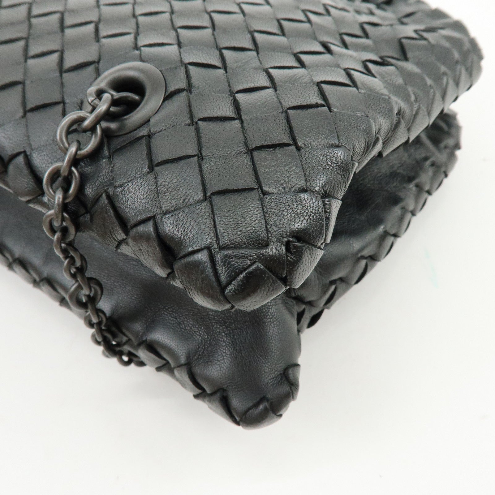 BOTTEGA VENETA Intrecciato Shoulder Bag Hand Bag Black