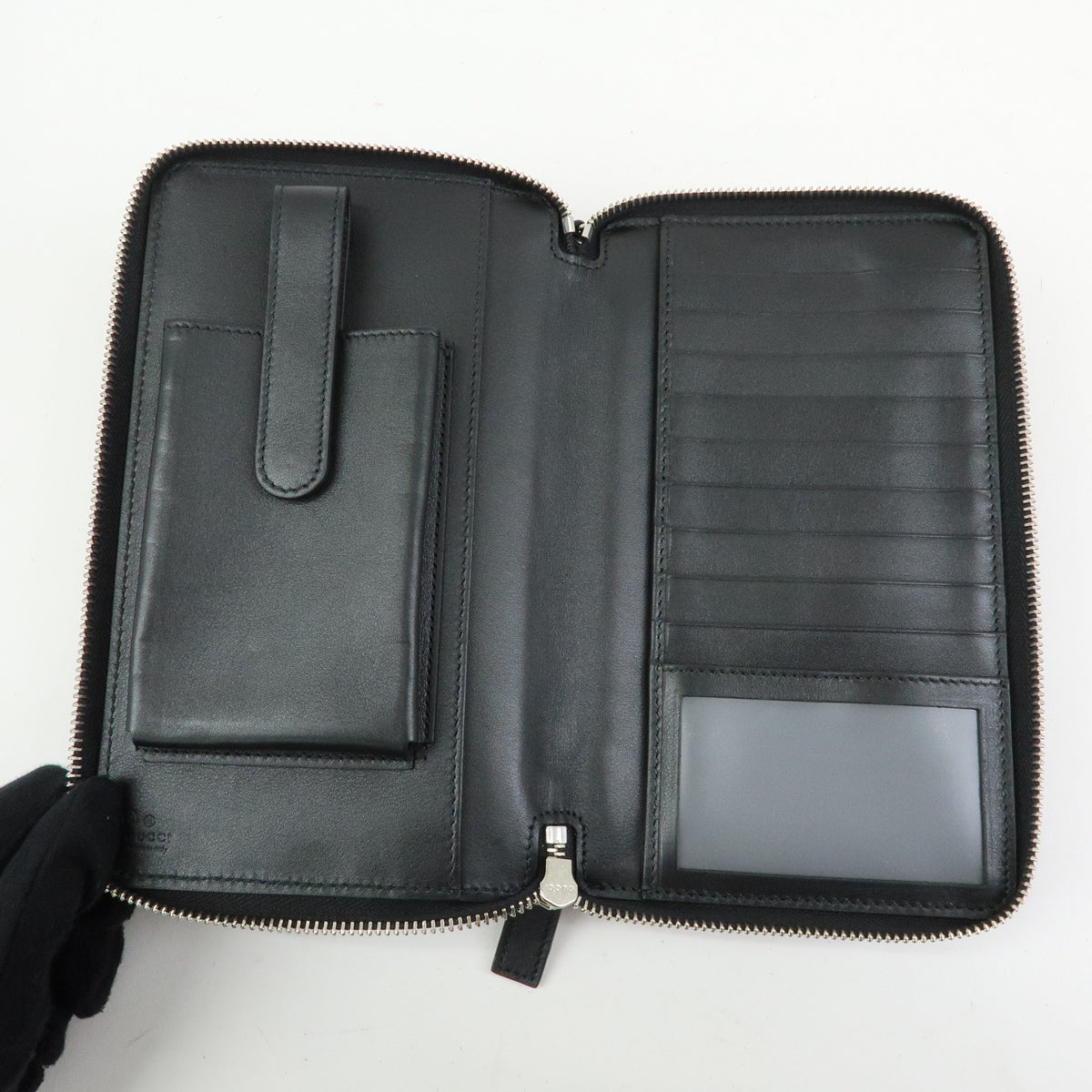 GUCCI Micro Guccishima Leather Travel Document Case Organizer 449246