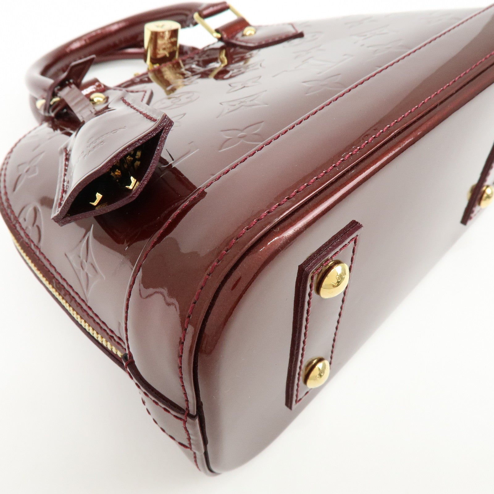 Louis Vuitton Monogram Vernis Alma BB 2Way Bag Rouge Forvist M91676