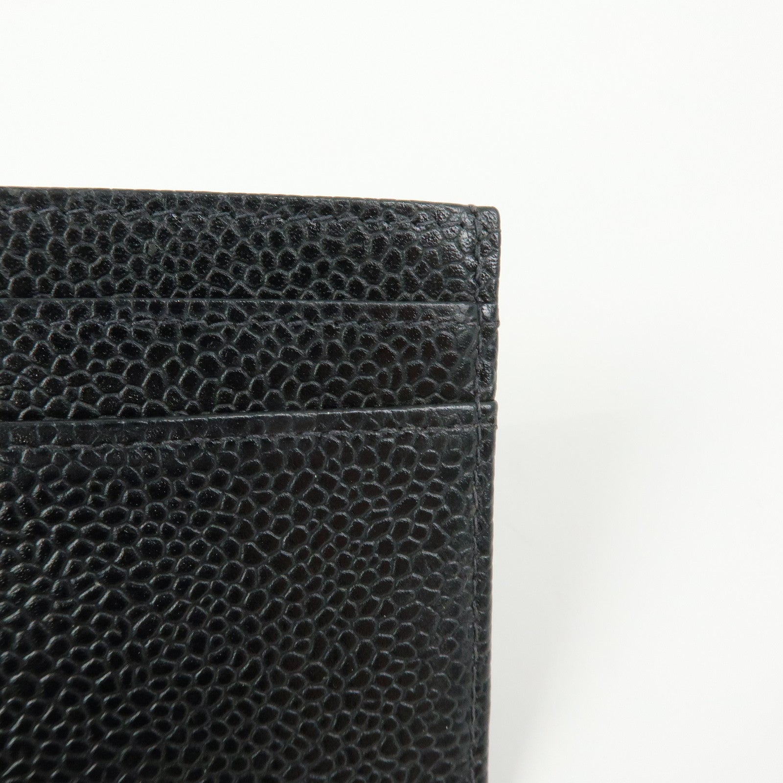 CHANEL COCO Mark Caviarskin Card Case Card Holder Black