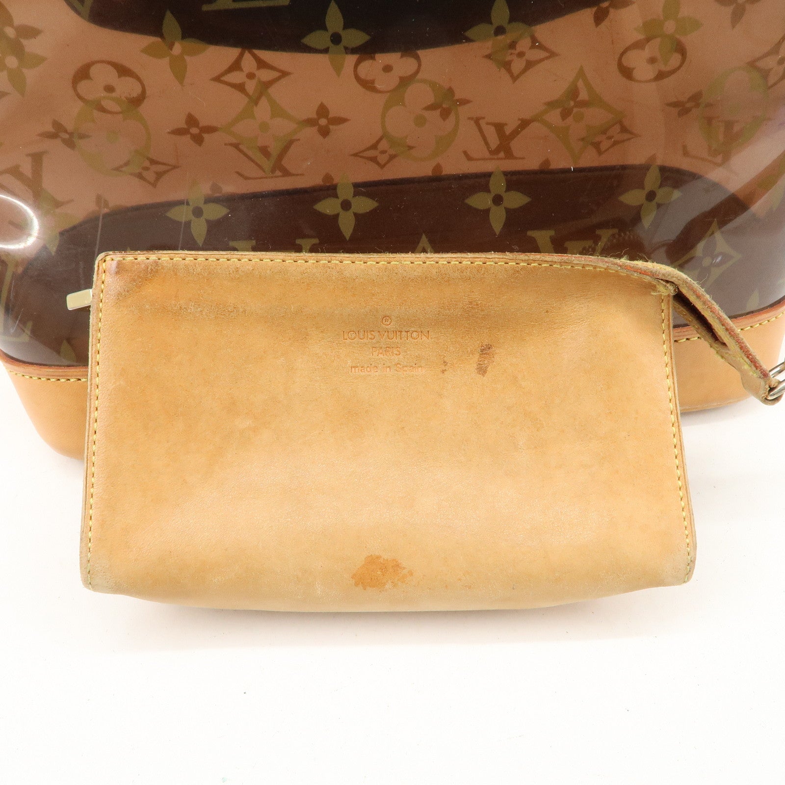 Louis Vuitton Monogram Vinyl Cabas Ambre PM Tote Bag Clear Brown M92502 Used
