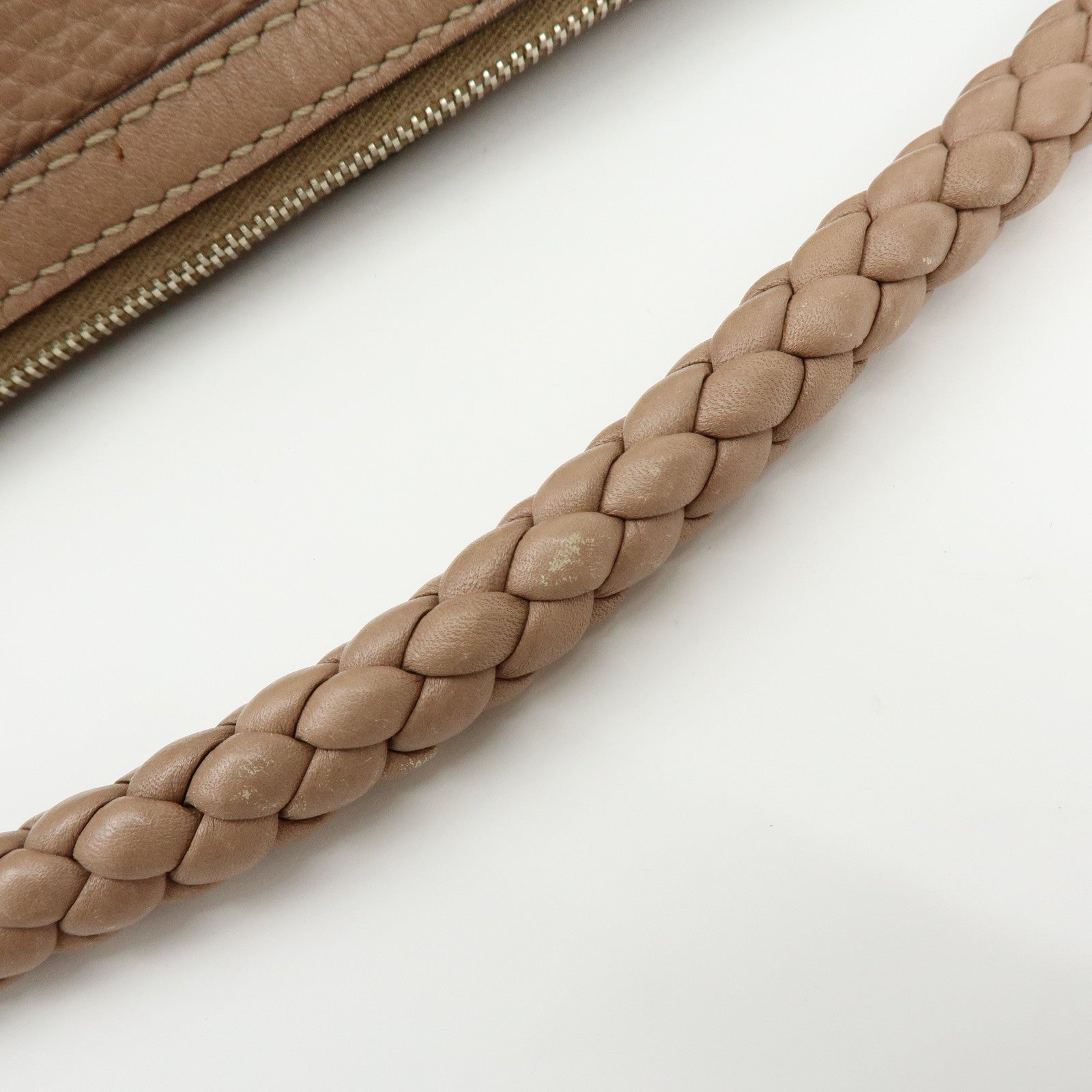 GUCCI Bamboo Leather Shoulder Bag Hand Bag Pink Beige 269949
