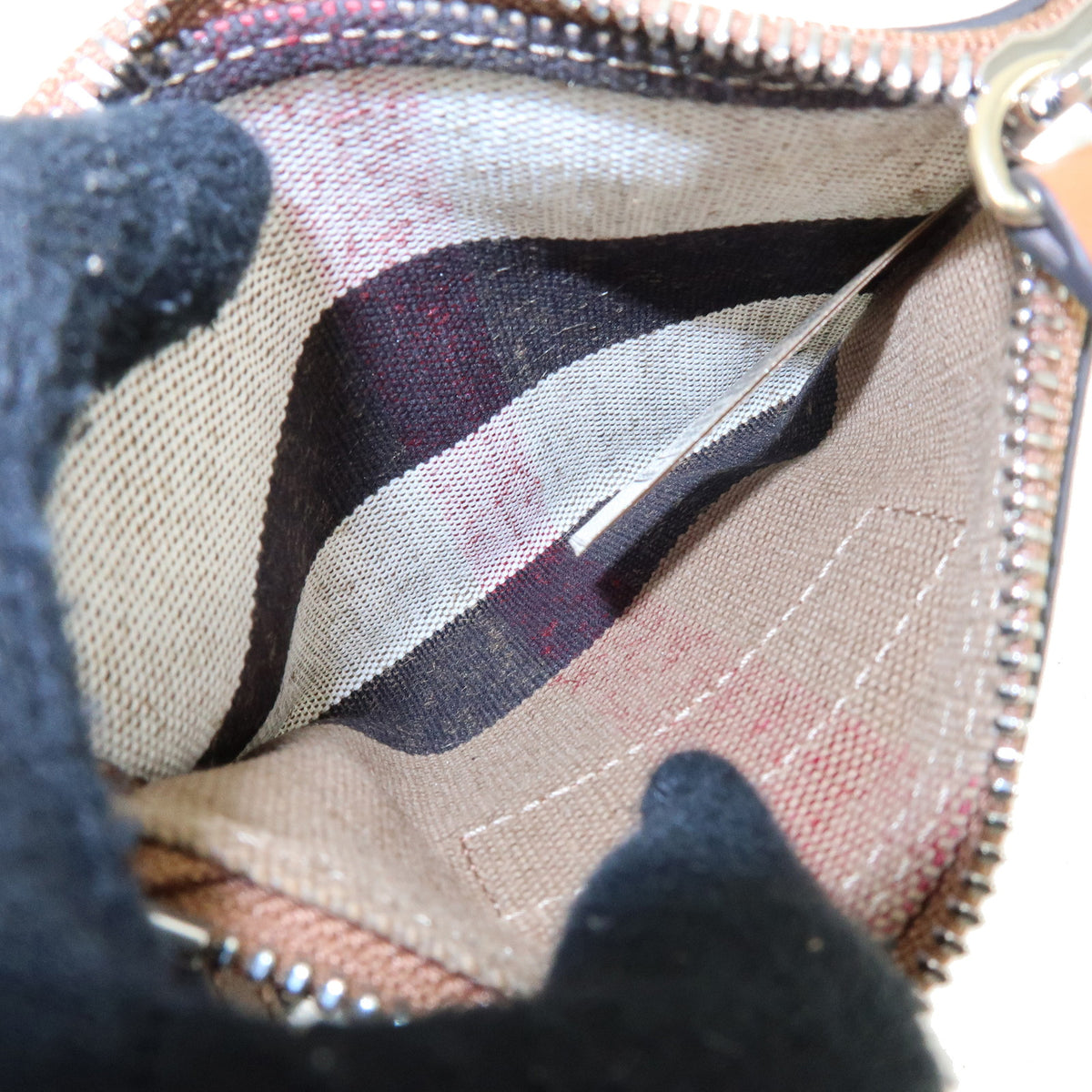 BURBERRY Nova Plaid Ashby Medium Canvas Leather Hobo Shoulder Bag