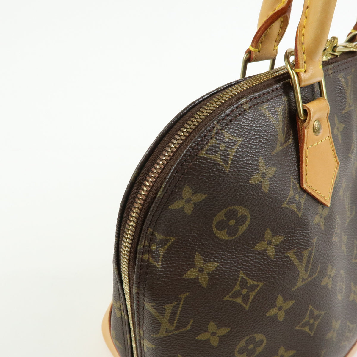 Louis Vuitton Monogram Alma Canvas Leather Hand Bag Brown M51130