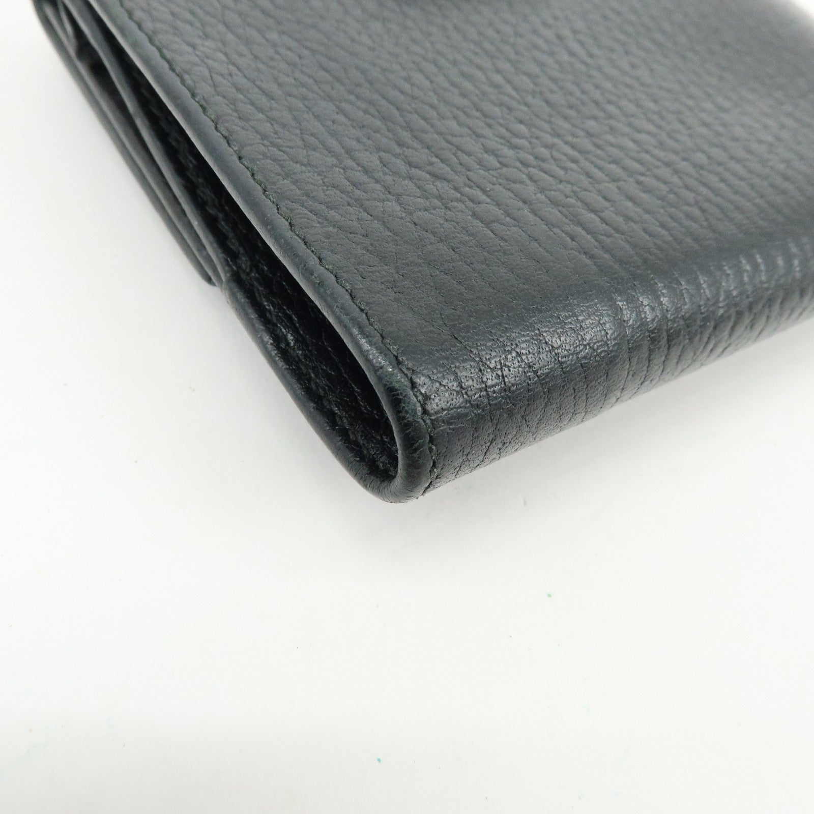 GUCCI GG Petit Marmont Leather Double Hook Compact Wallet Black 456122