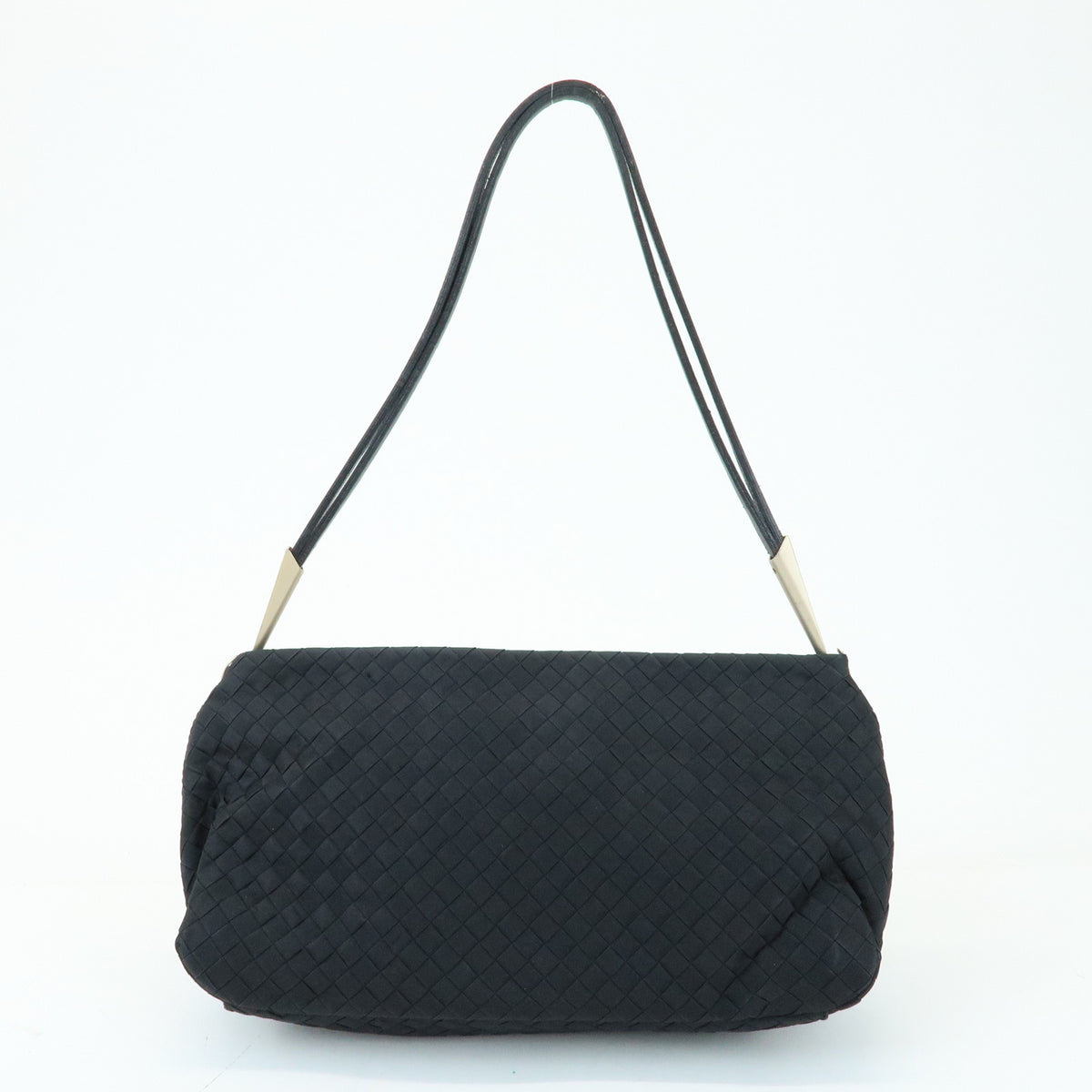BOTTEGA VENETA Intrecciato Nylon Leather Shoulder Bag Hand Bag Black