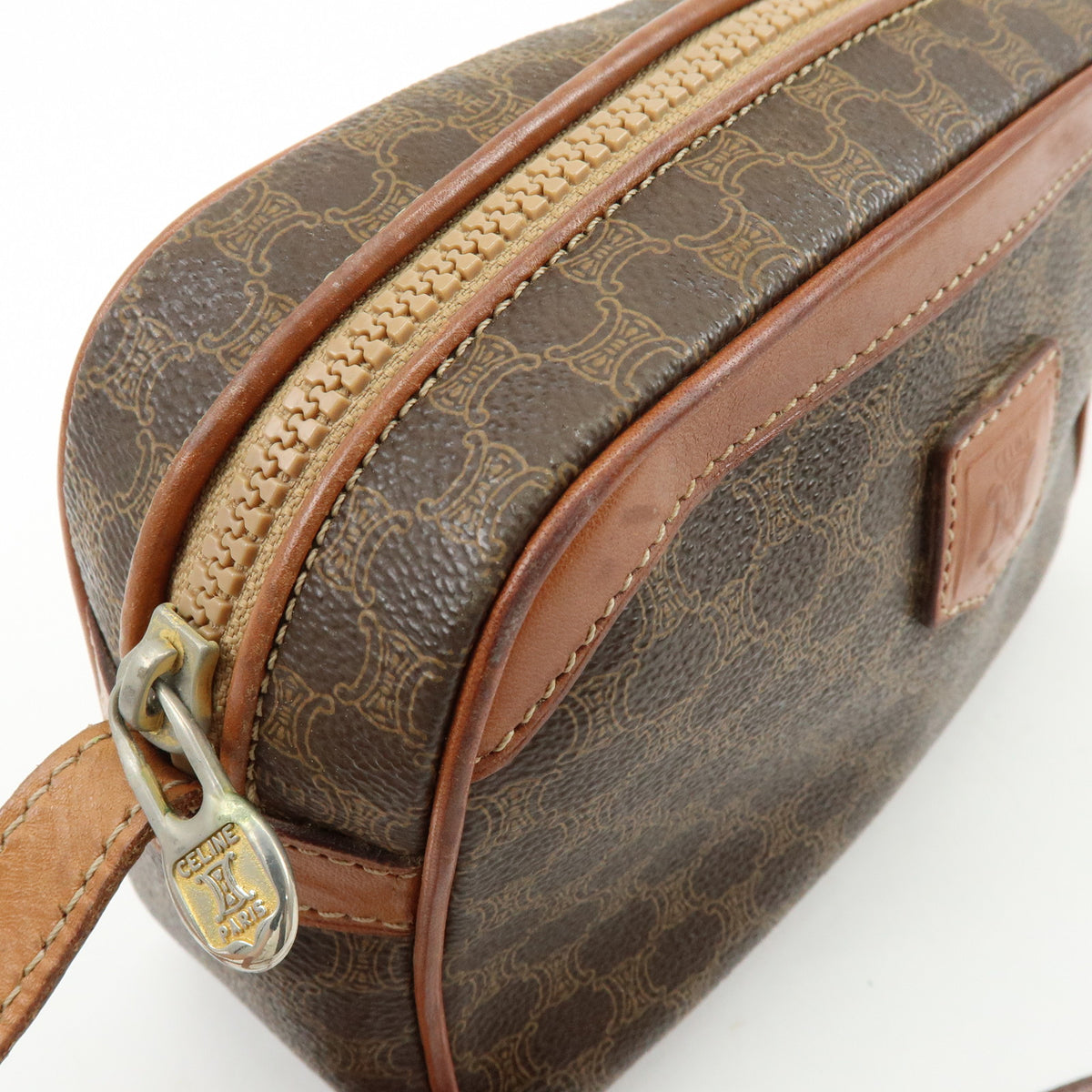 CELINE Macadam PVC Leather Shoulder Bag Crossbody Bag Brown