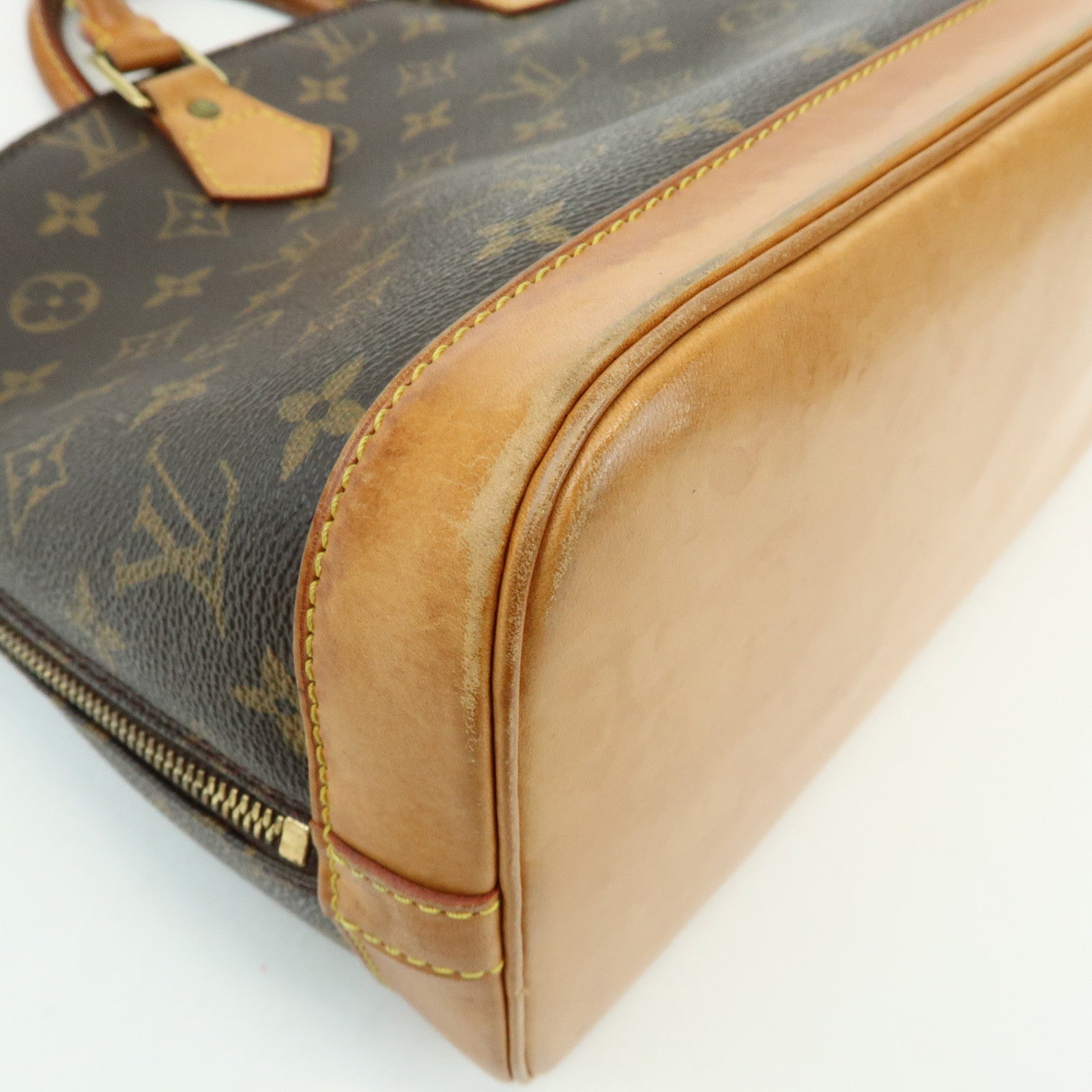 Louis Vuitton Monogram Alma PM Canvas Leather Hand Bag Brown M51130