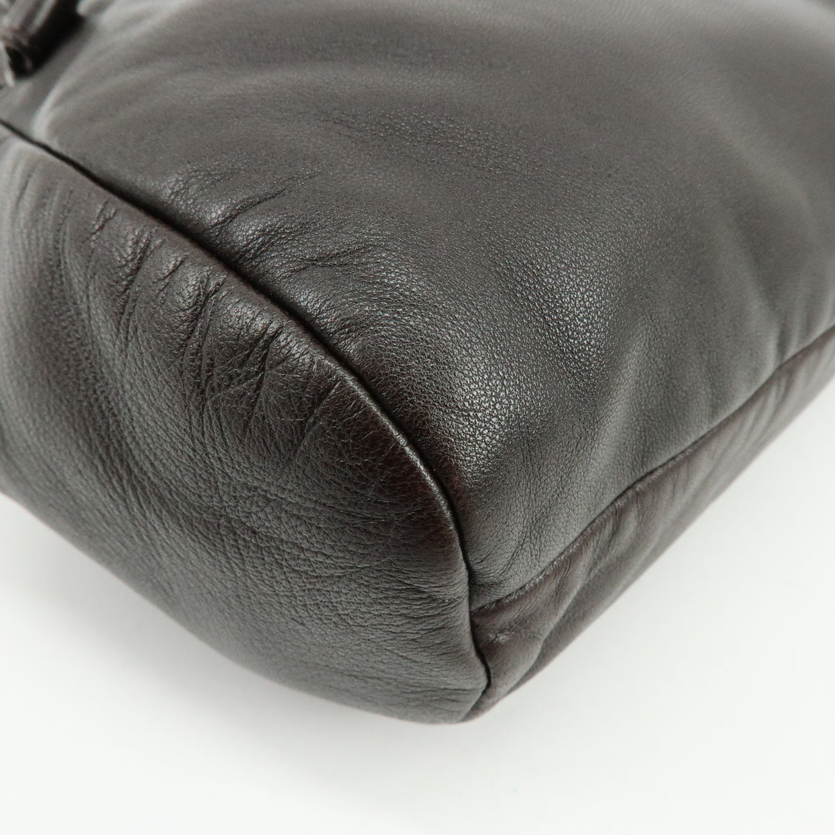 LOEWE Anagram Nappa Leather Shoulder Bag Hand Bag Dark Brown