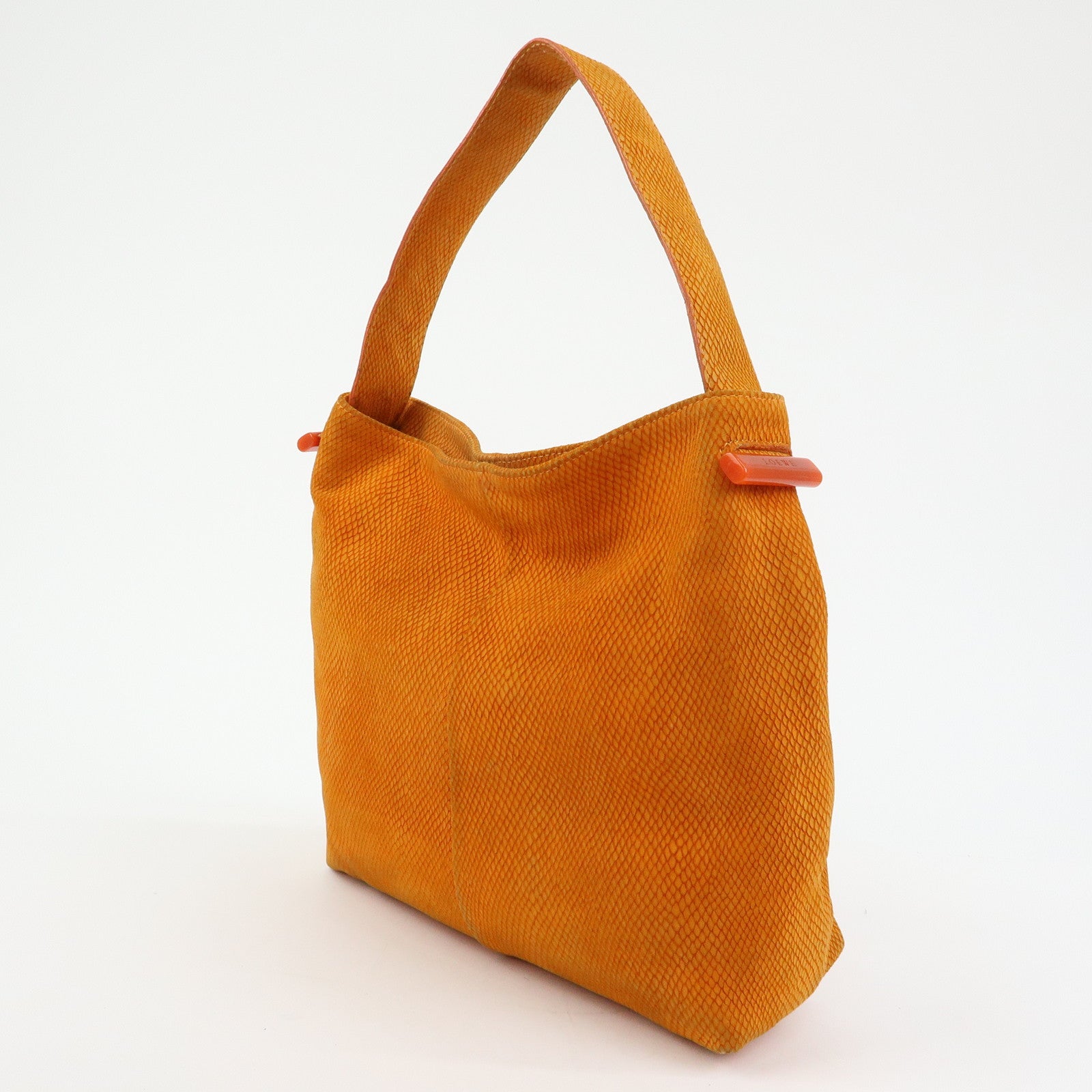 LOEWE Logo Suede Shoulder Bag Tote Bag Hand Bag Orange