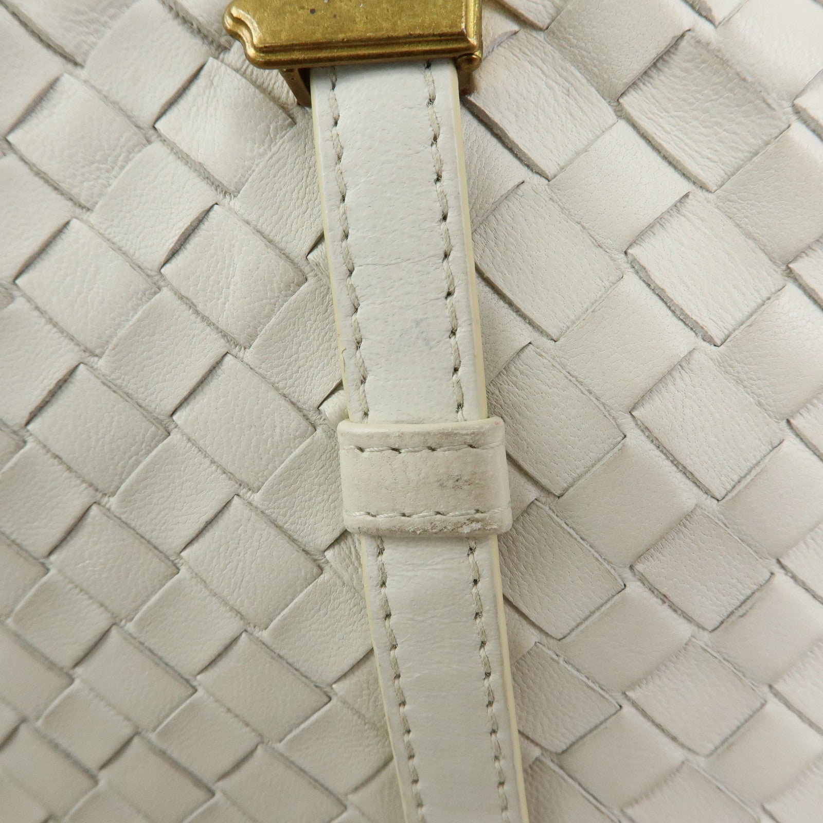 BOTTEGA VENETA Intrecciato Leather Hand Bag Mini Tote Bag White 162937