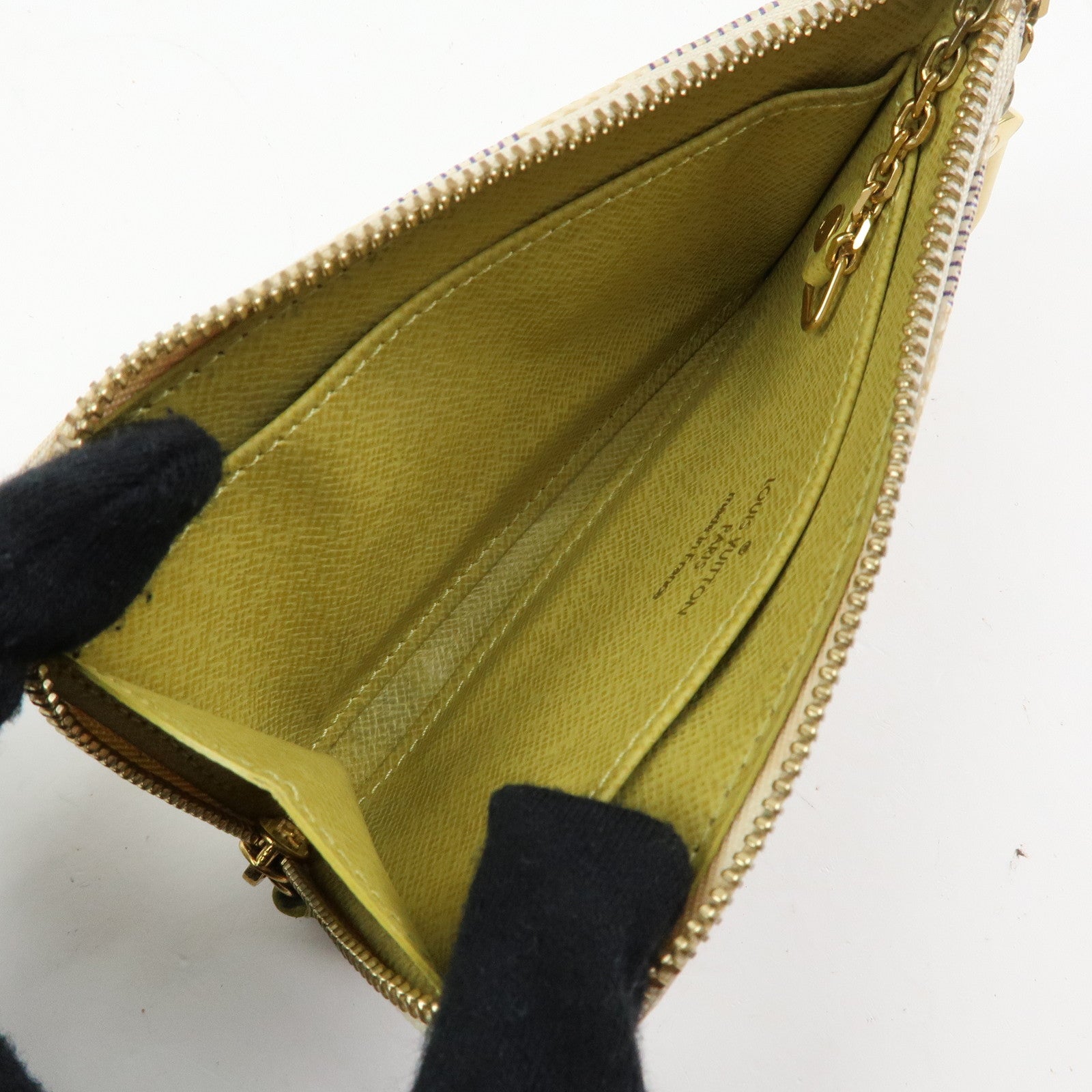 Louis Vuitton Damier Azur Monogram Labels Pochette Cles Complice N63085