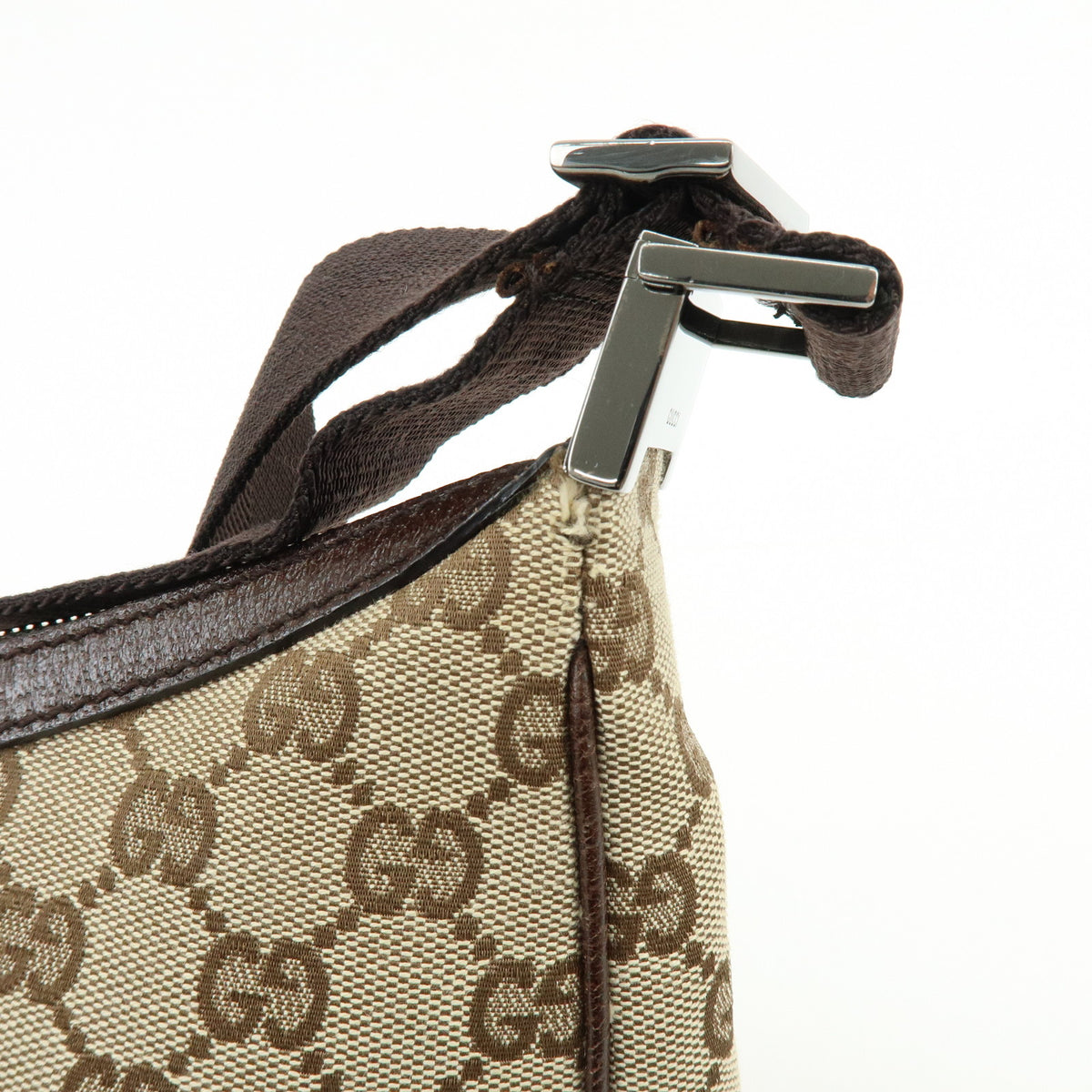 GUCCI GG Canvas Leather Shoulder Bag Hand Bag Brown Beige