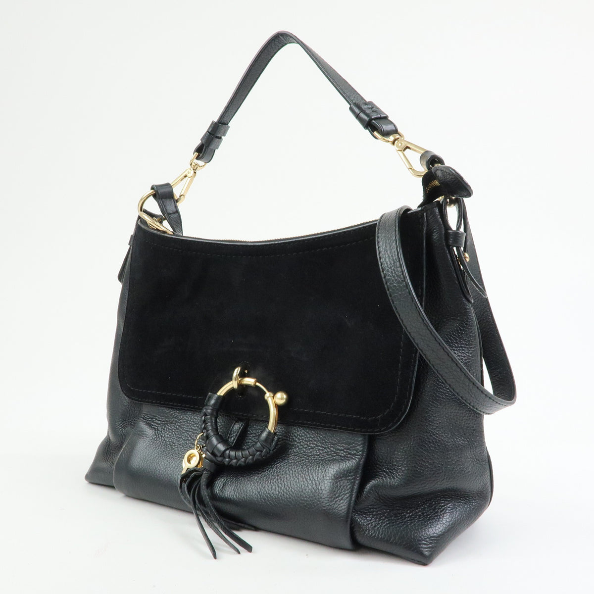 Chloe See By Chloe Joan Suede Leather 2Way Bag Shoulder Bag Black
