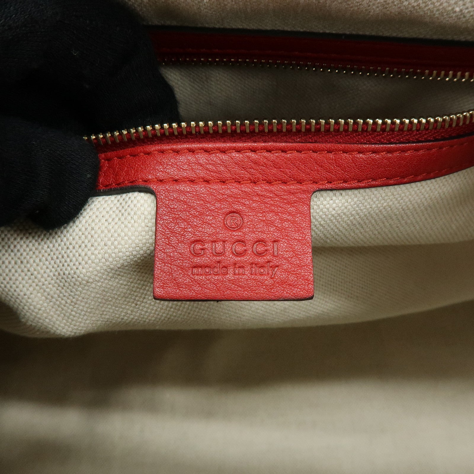 GUCCI Sherry GG Canvas Leather 2Way Bag Boston Bag Beige Red 247205
