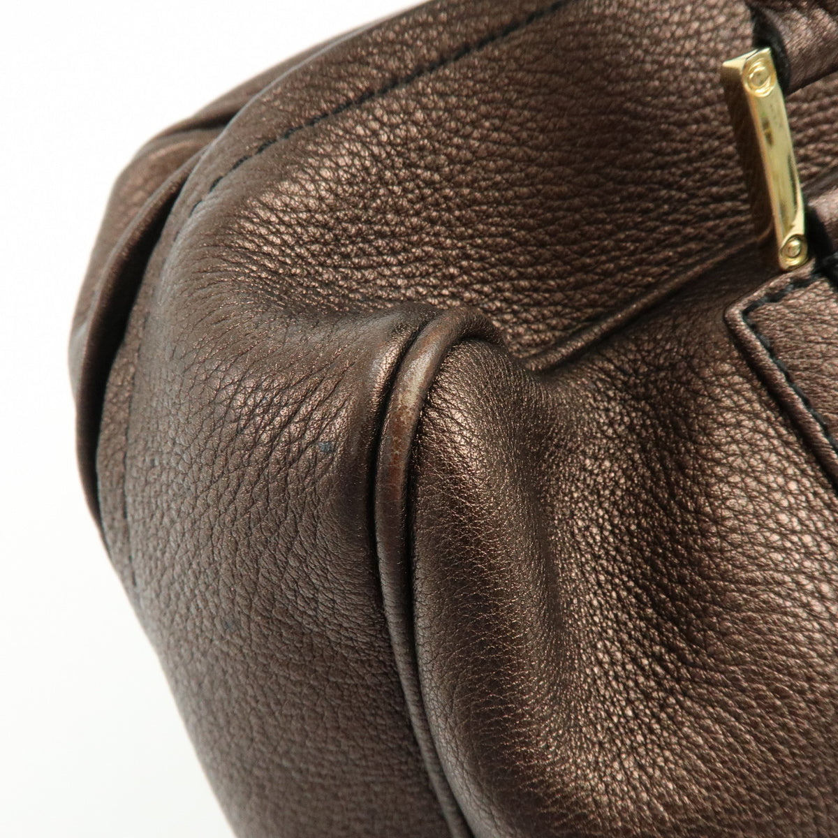LOEWE Anagram Amazona 36 Hand Bag Boston Bag Metallic Brown