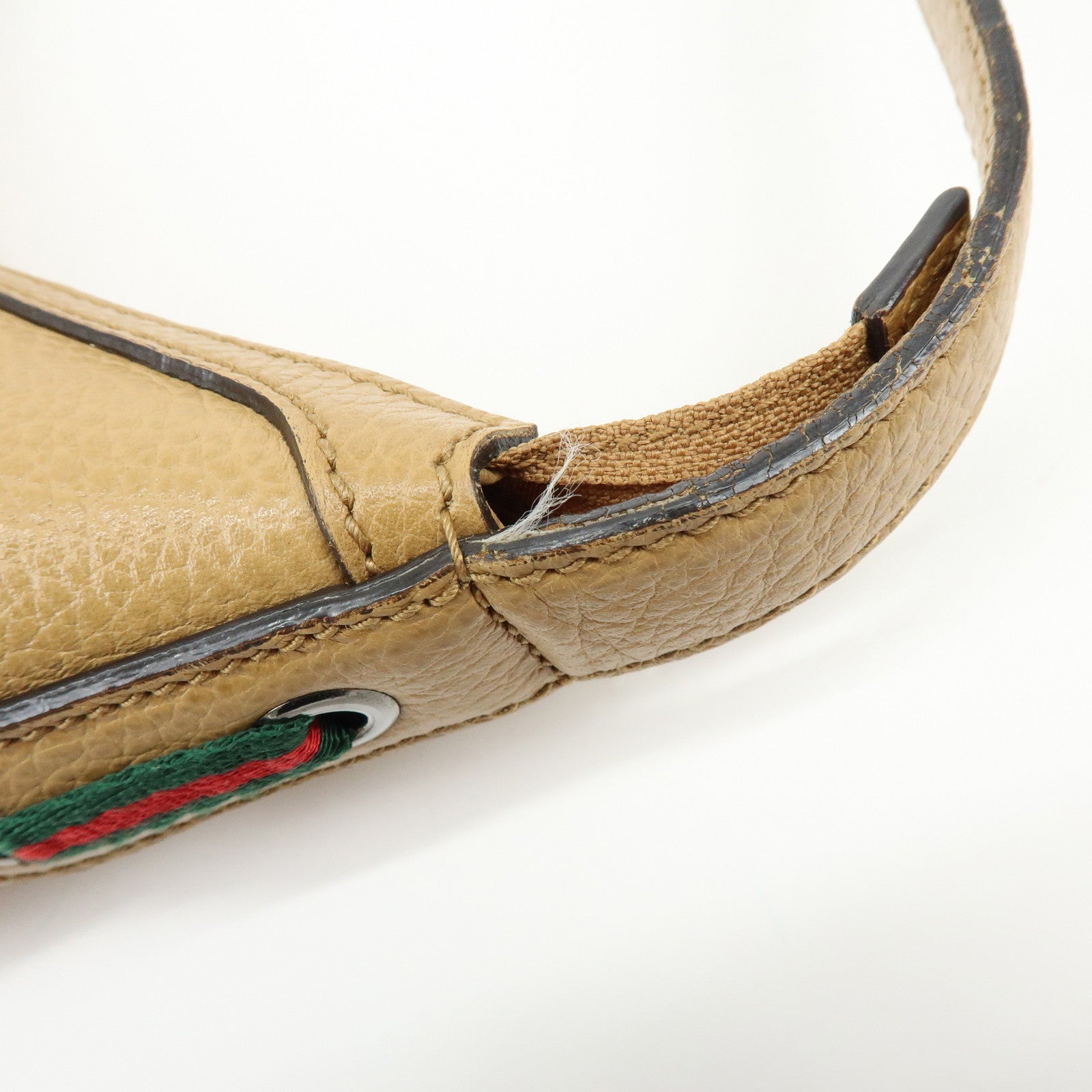 GUCCI Sherry Leather Shoulder Bag Hand Bag Beige 293596